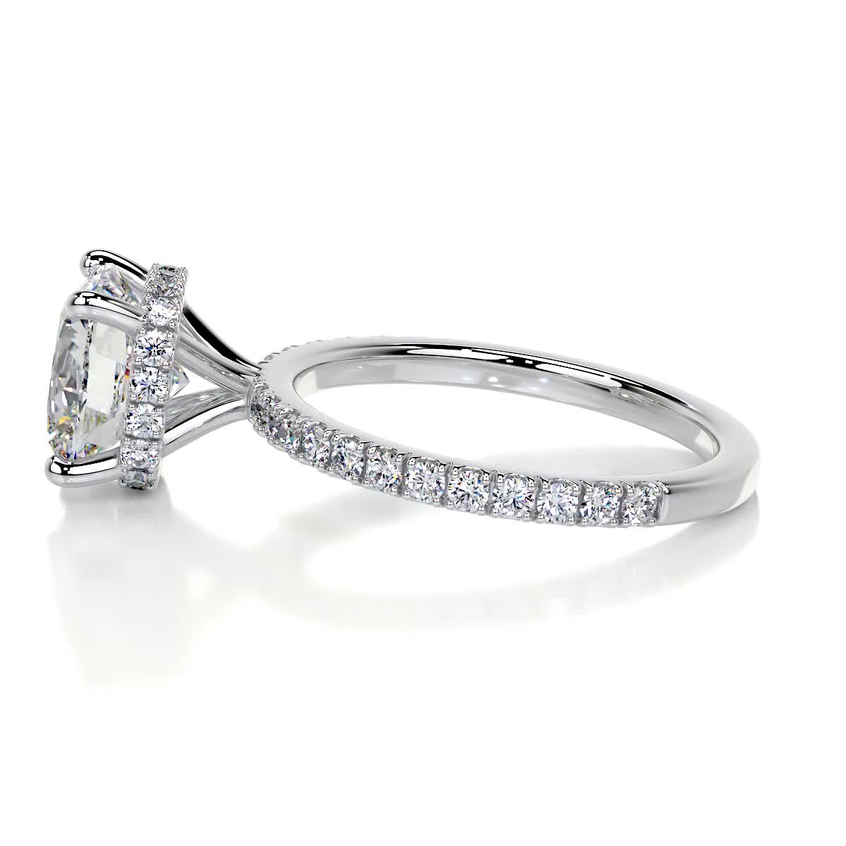 Madeline Moissanite & Diamond Ring -14K White Gold (RTS)