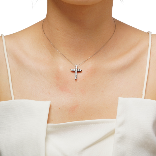 0.96ct Lab Grown Diamond Cross Pendant SII