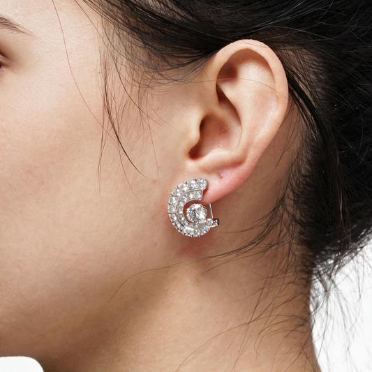 5.2ct Lab Grown Diamond Conch Shell Hoop Earrings L