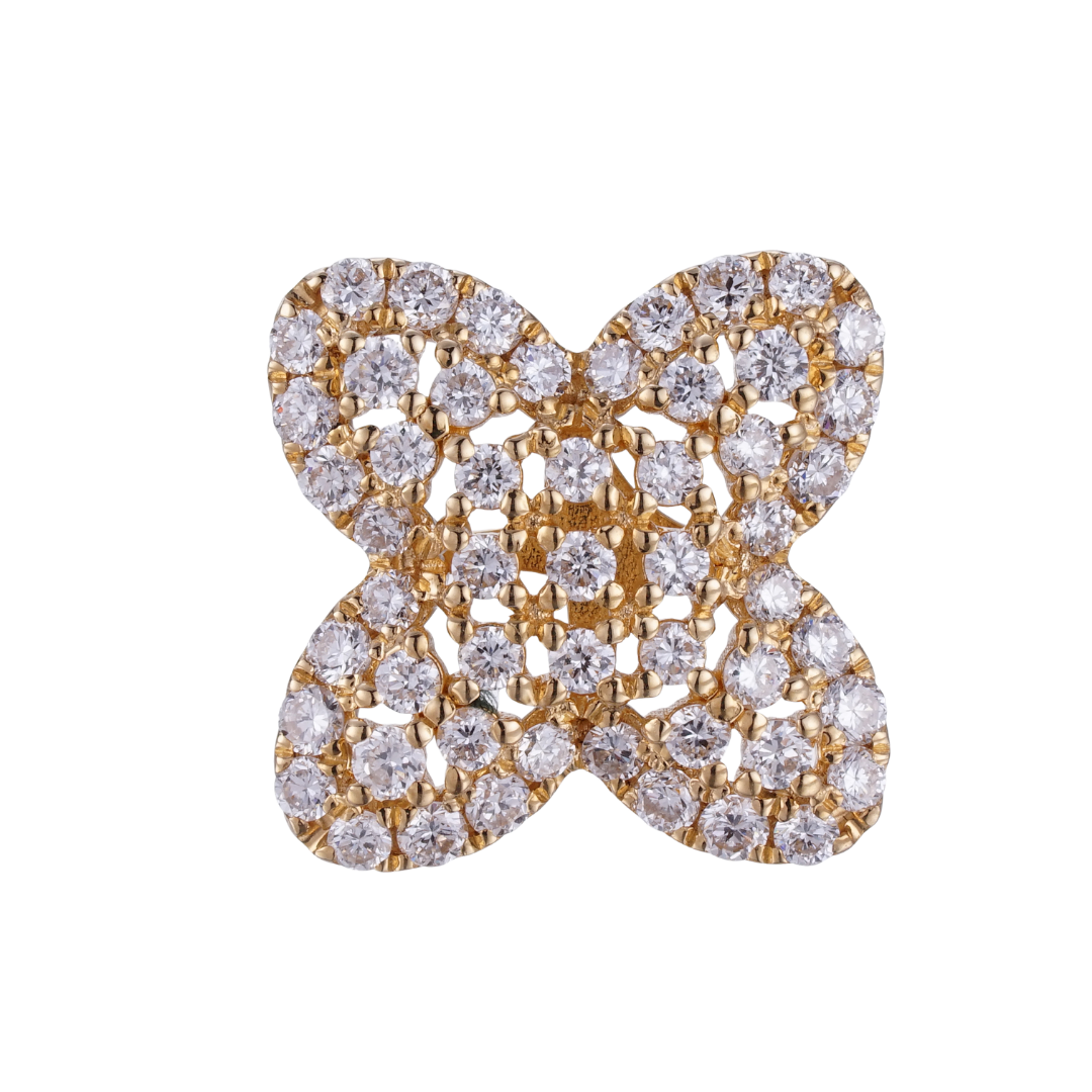 2.15ct Lab Grown Diamond Vintage Four Leaf Clover Earrings L