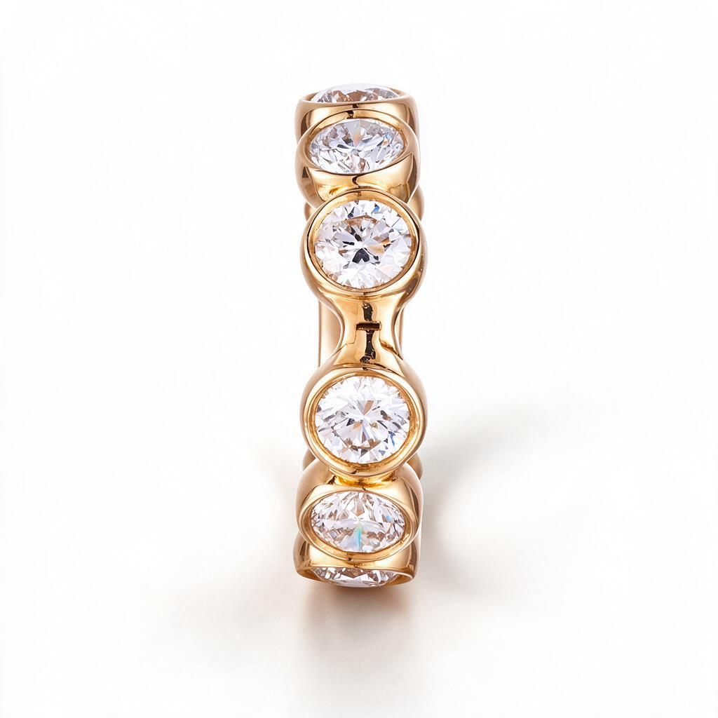 3ct Lab Grown Diamond Bezel Set Hoop Earrings