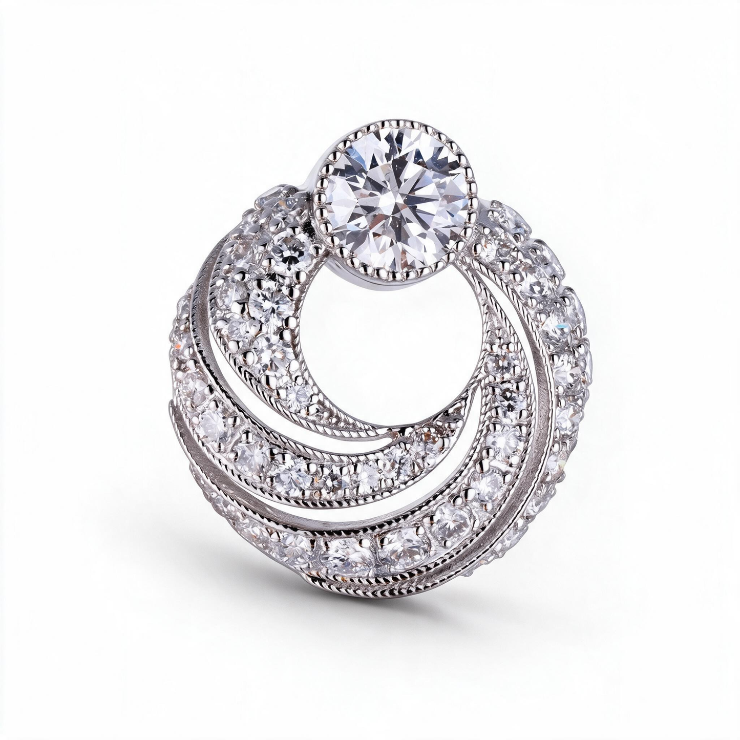 1.48ct Lab Grown Diamond Spiral Stud Earrings