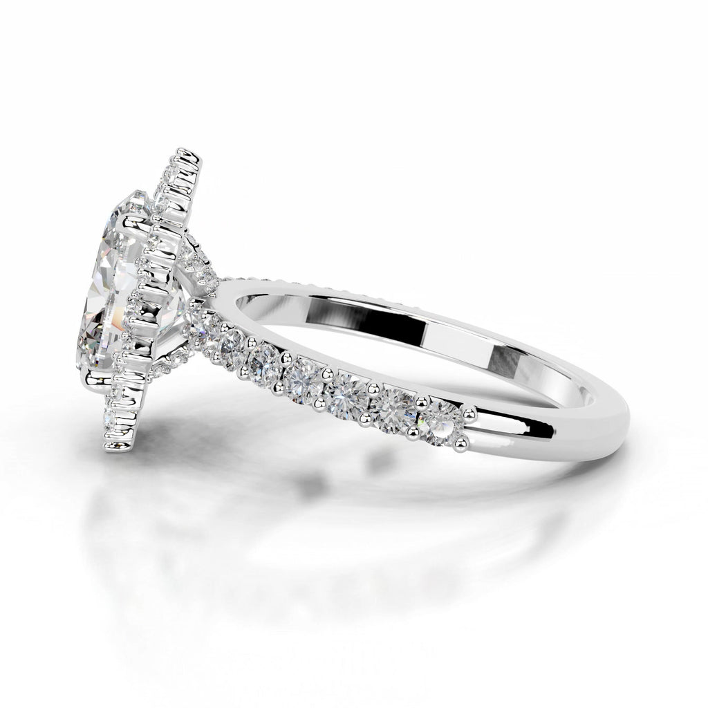 Gertrud Moissanite & Diamond Ring - 14K White Gold (RTS)