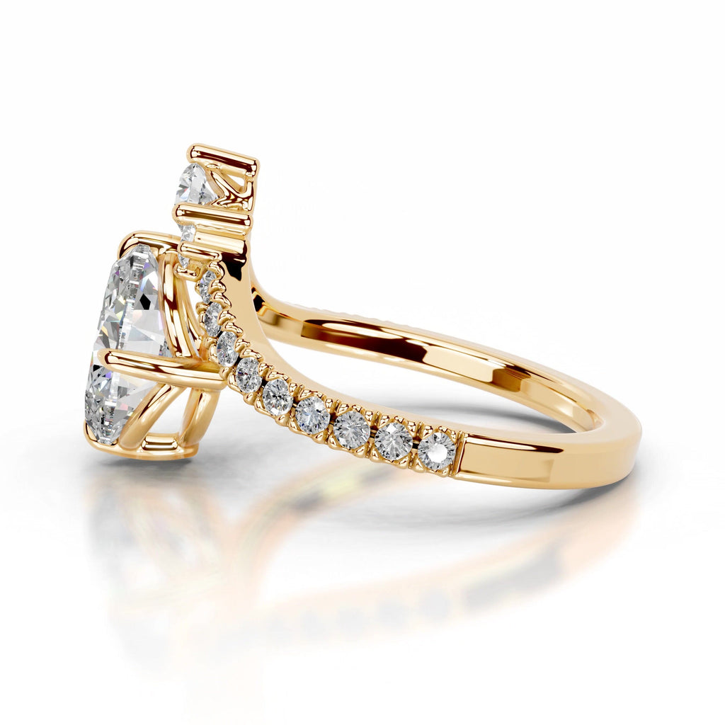 Thea Moissanite & Diamond Ring - 18K Yellow Gold (RTS)