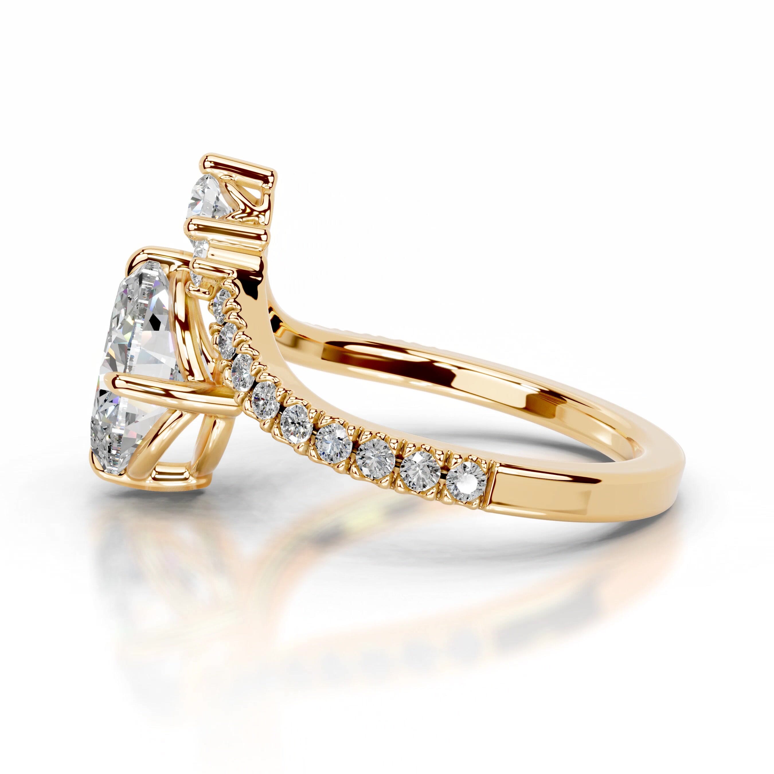 Thea Moissanite & Diamond Ring - 18K Yellow Gold (RTS)