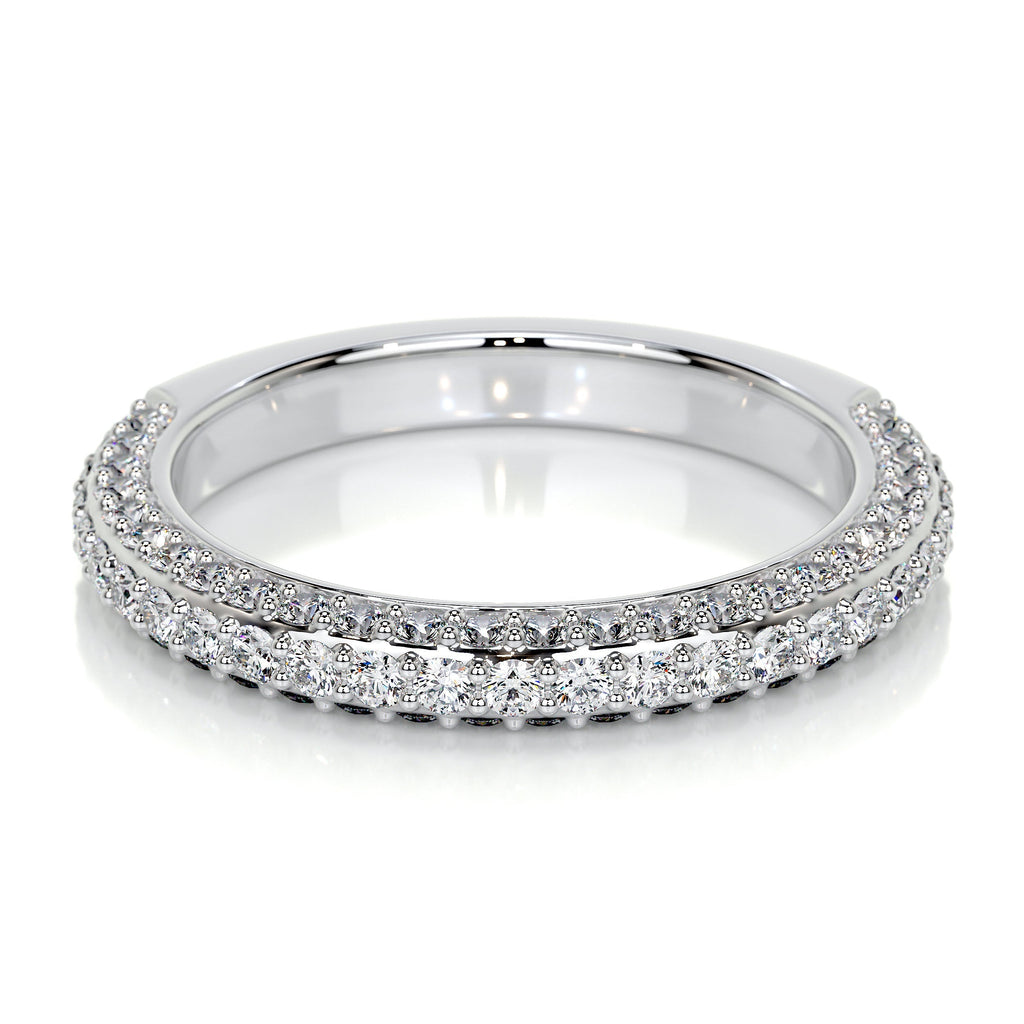 Anastasia Lab Grown Pave Diamond Wedding Ring   (0.8 Carat) -18K White Gold (RTS)