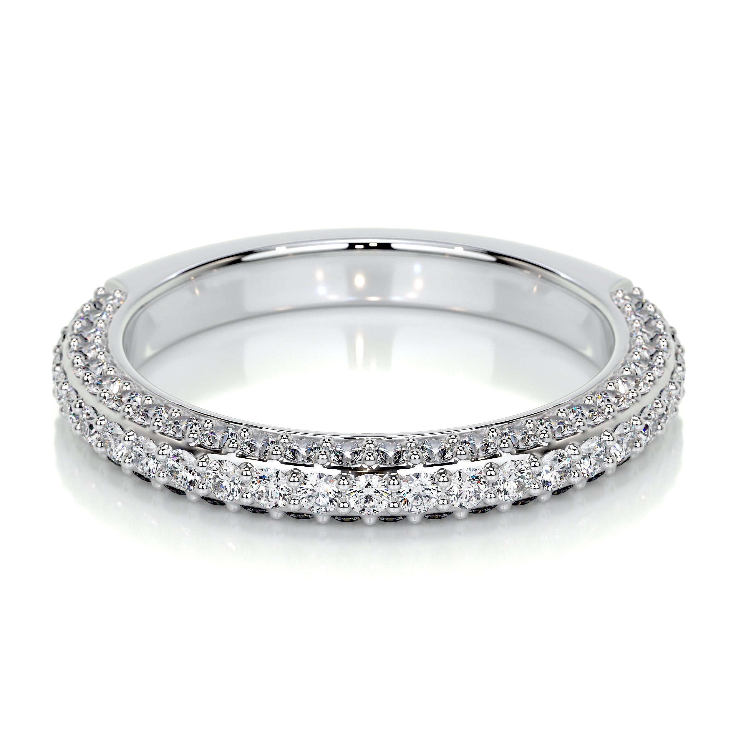 Anastasia Lab Grown Pave Diamond Wedding Ring   (0.8 Carat) -18K White Gold (RTS)