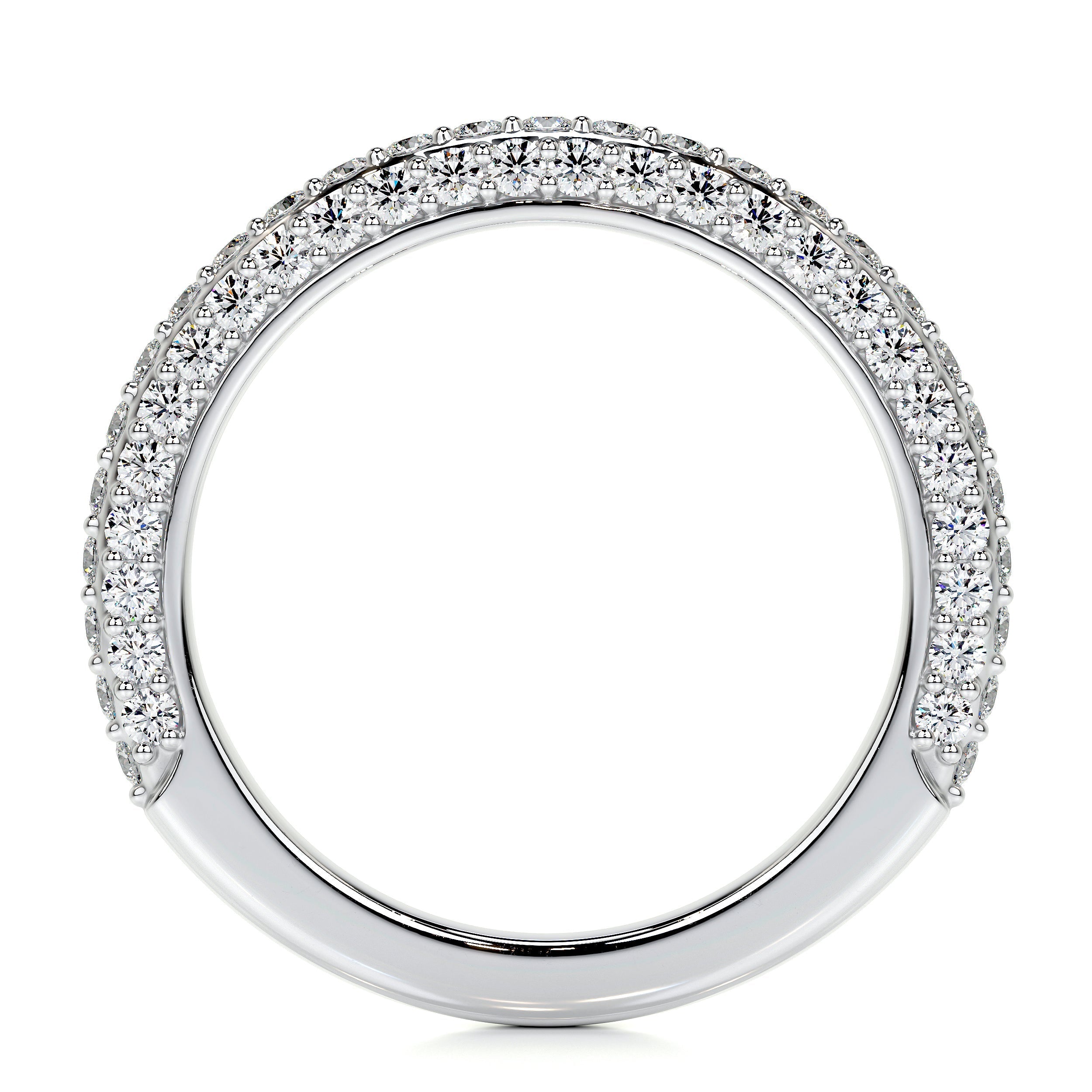 Anastasia Lab Grown Pave Diamond Wedding Ring   (0.8 Carat) -18K White Gold (RTS)