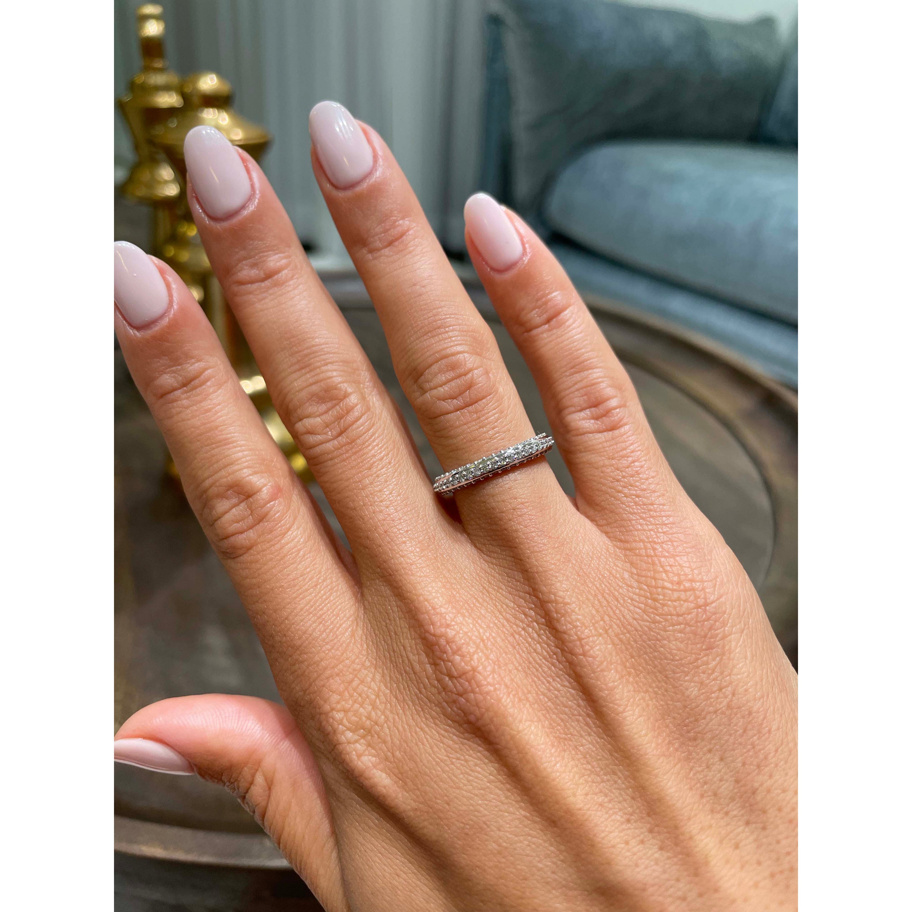 Anastasia Pave Diamond Wedding Ring (0.75 Carat) -14K White Gold (RTS)