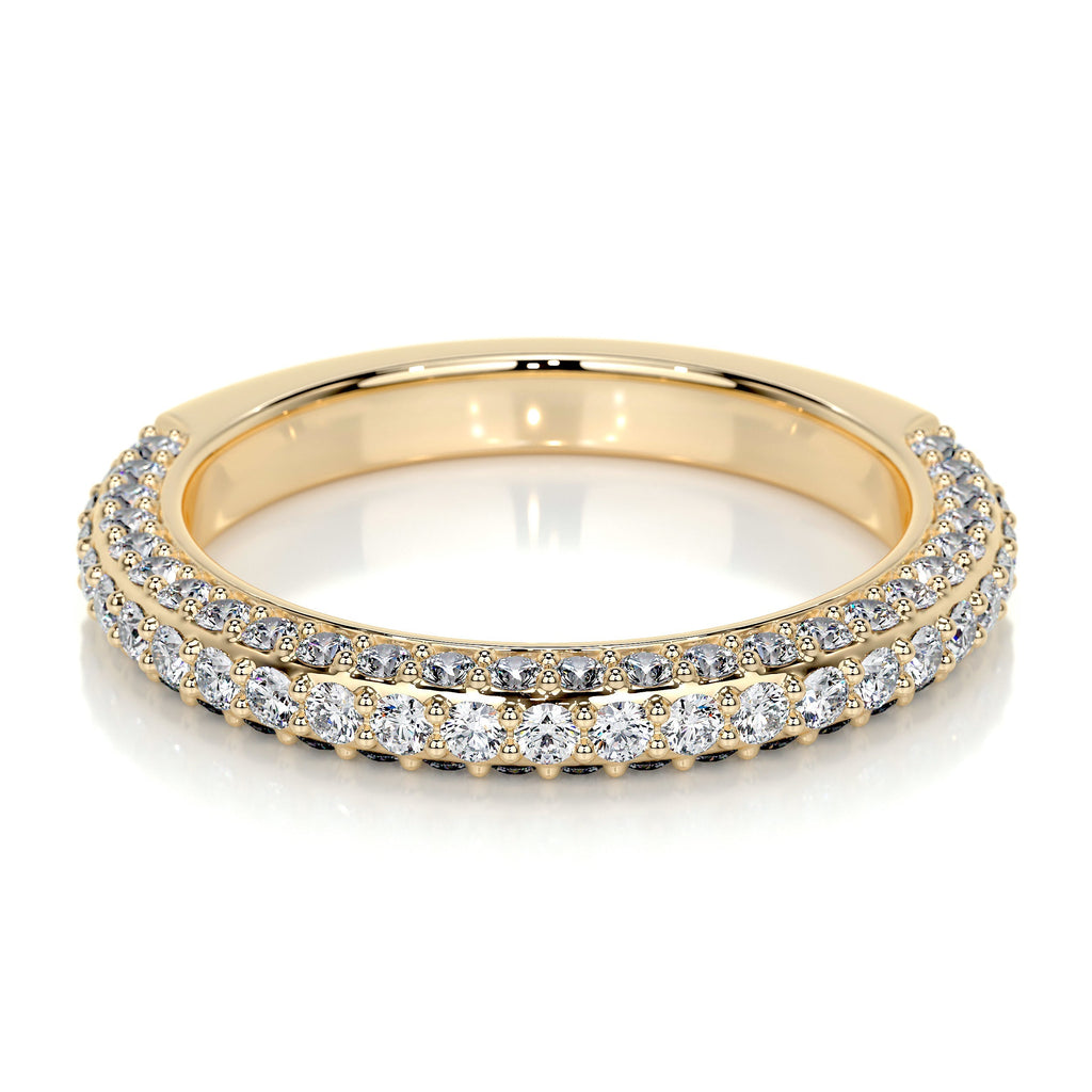 Anastasia Lab Grown Pave Diamond Wedding Ring   (0.75 Carat) -18K Yellow Gold (RTS)