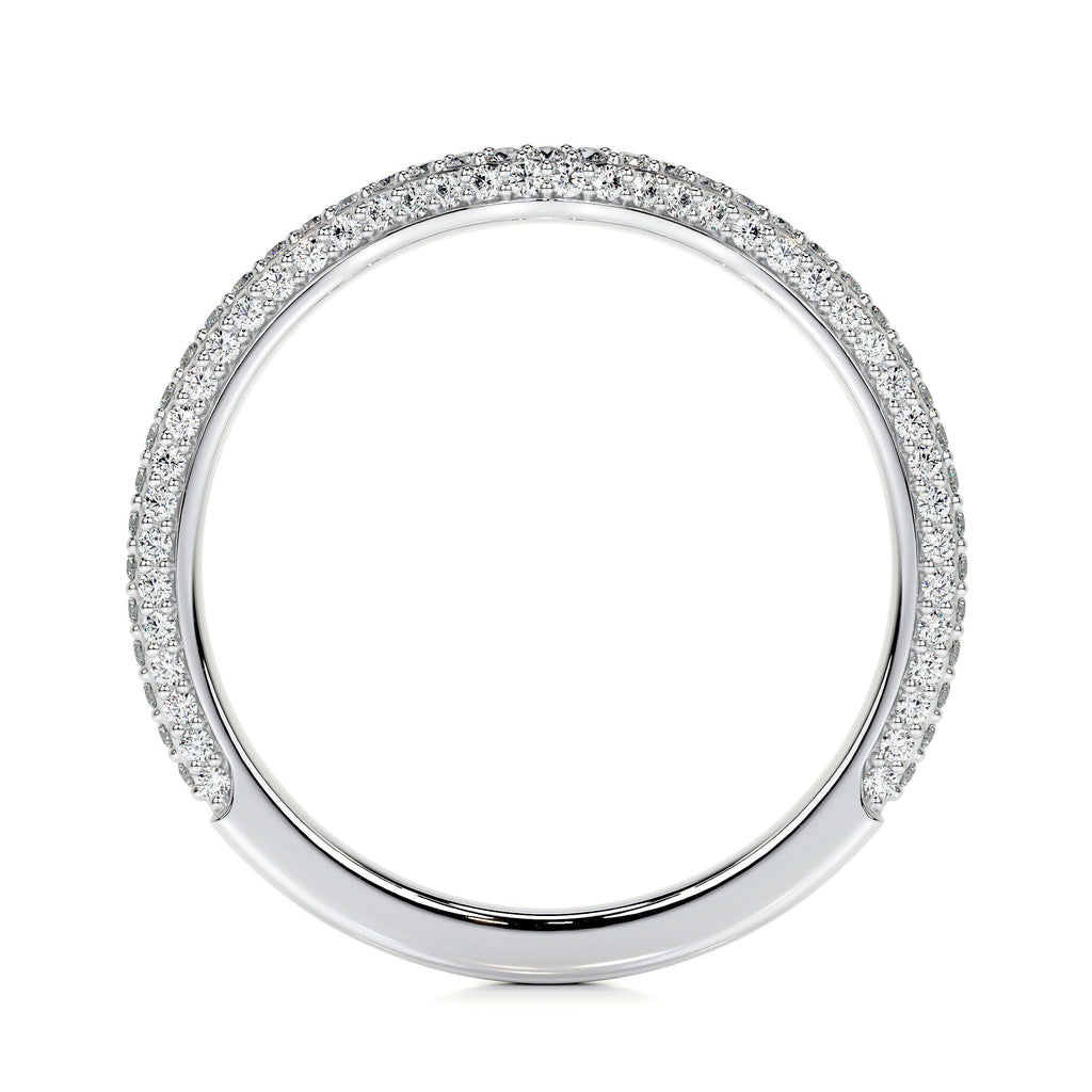Anastasia Lab Grown Curved Wedding Ring   (0.75 Carat) -14K White Gold (RTS)