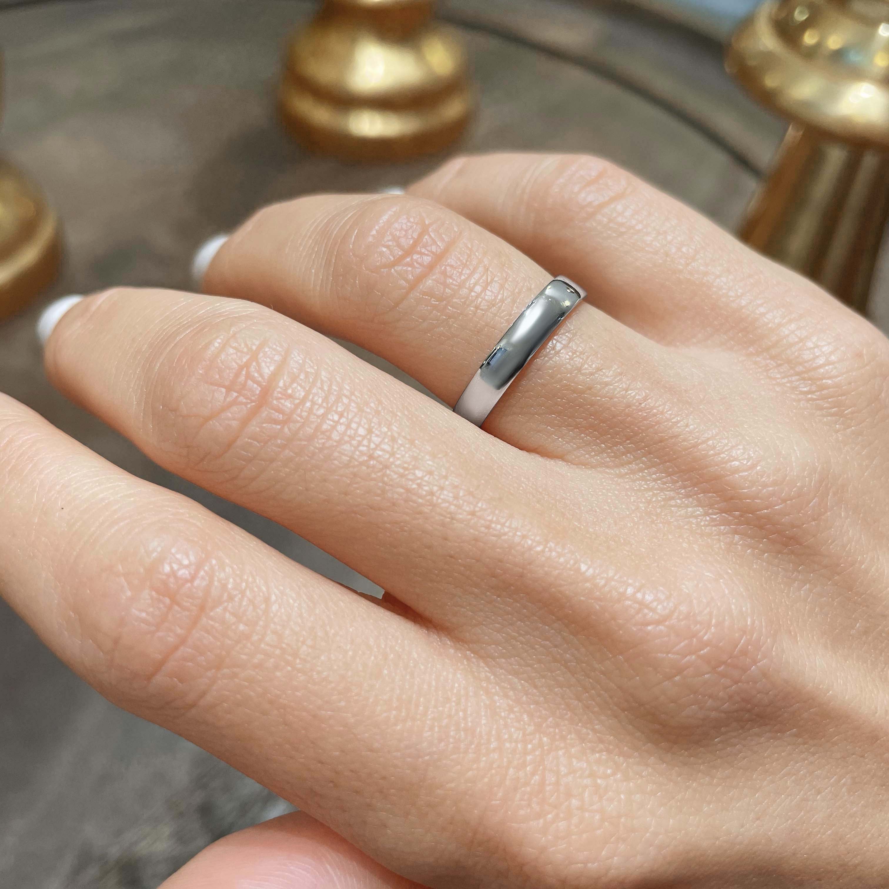 Tatiana Wedding Band -14K White Gold (RTS)