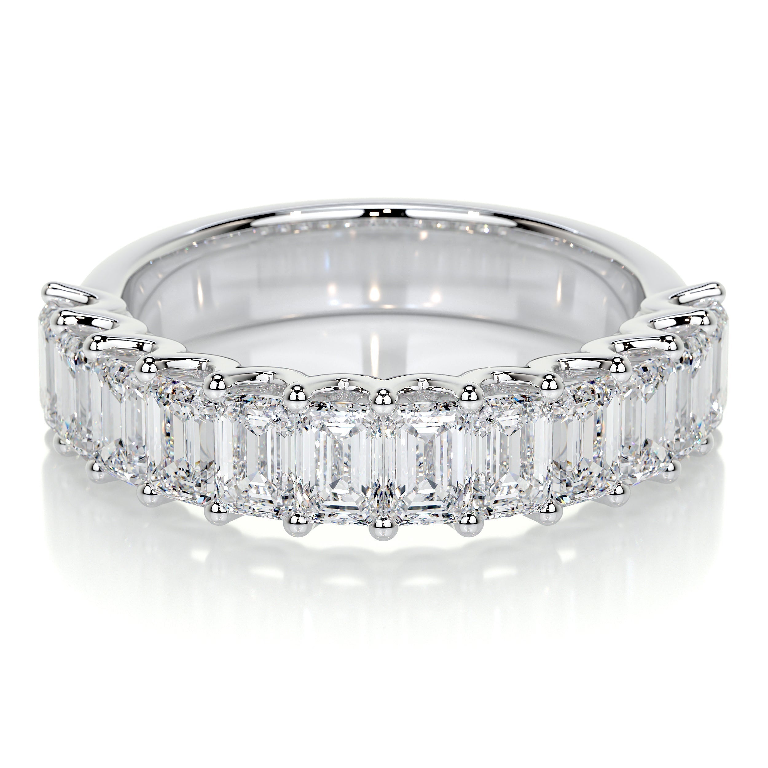 Gina Half Lab Grown Eternity Wedding Ring -14K White Gold (RTS)