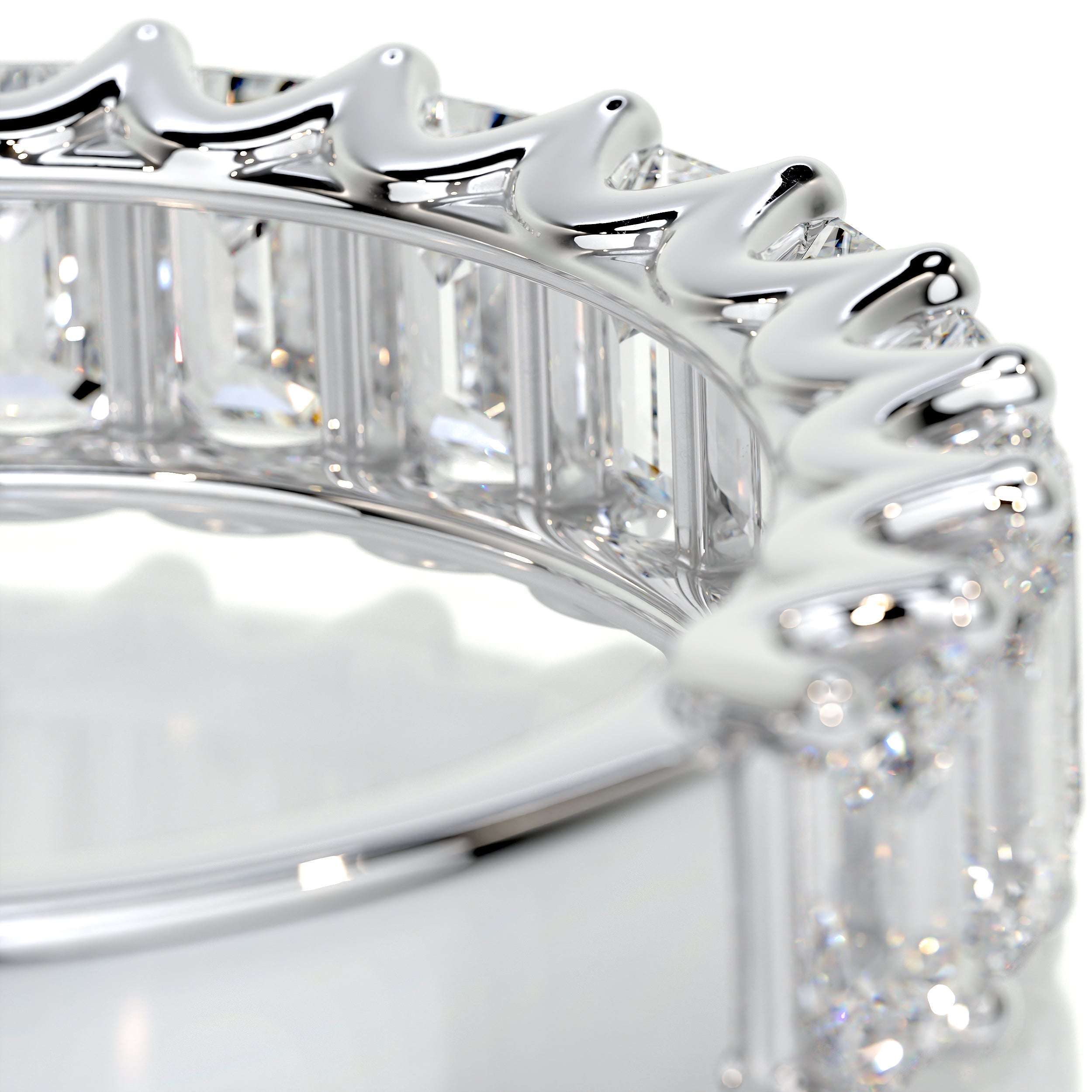 Gina Half Eternity Wedding Ring -14K White Gold (RTS)