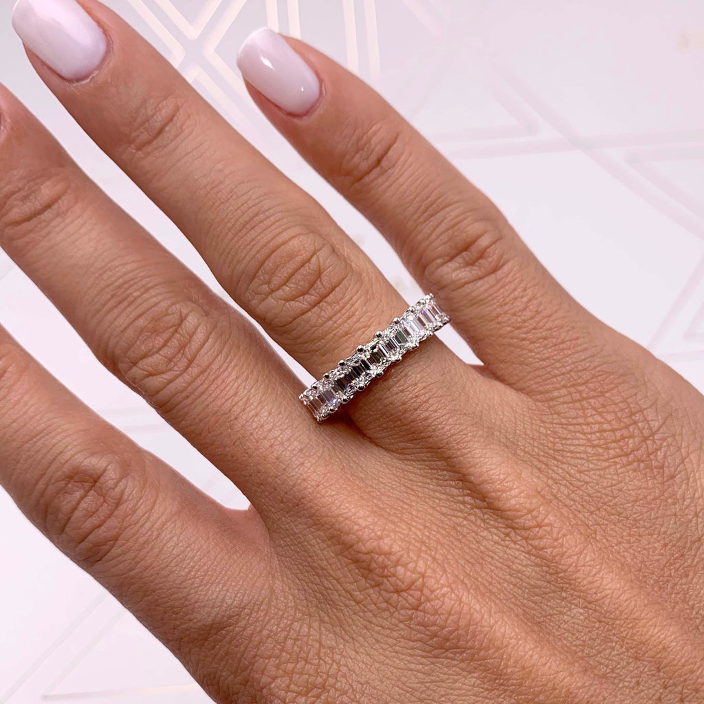 Gina Half Eternity Wedding Ring -14K White Gold (RTS)