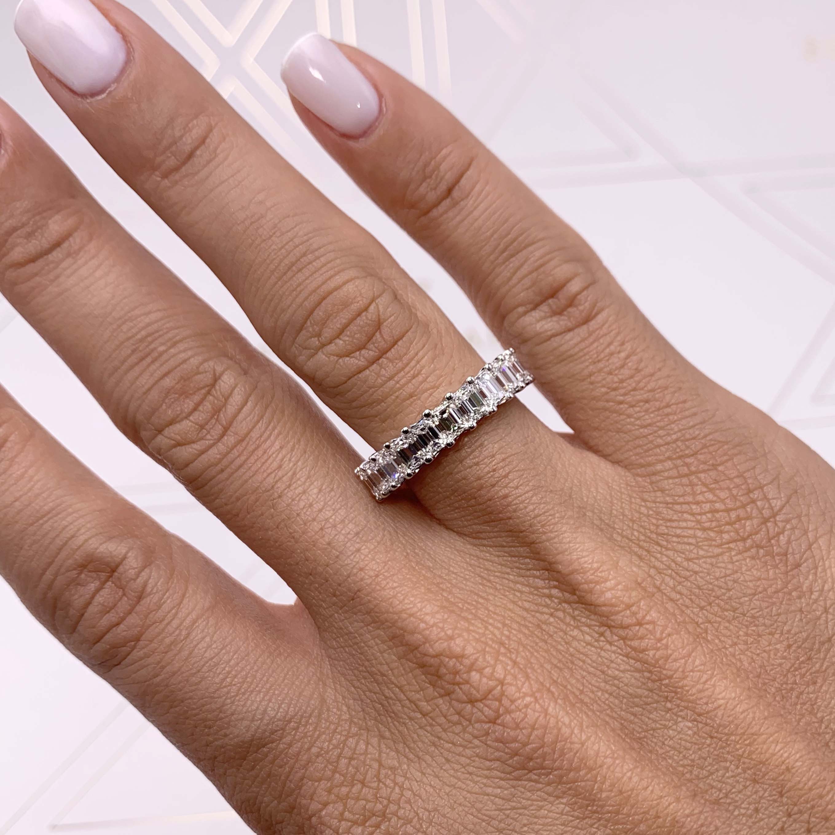 Gina Half Eternity Wedding Ring -14K White Gold (RTS)