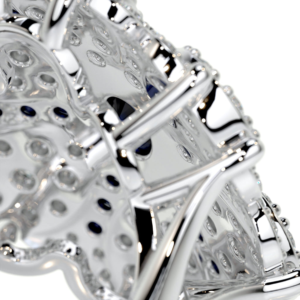 Amora Fashion Gemstones & Diamonds Ring   (2.91 Carat) -18K White Gold (RTS)