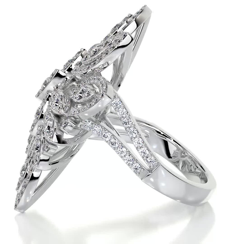 Ivory Fashion Diamond Ring   (1.5 Carat) -18K White Gold (RTS)