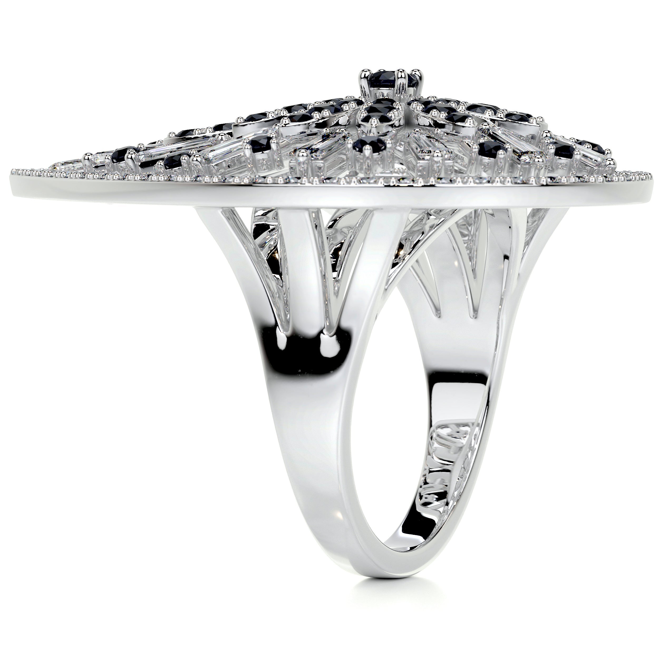 Emmaline Fashion Gemstones & Diamonds Ring   (1.81 Carat) -18K White Gold (RTS)
