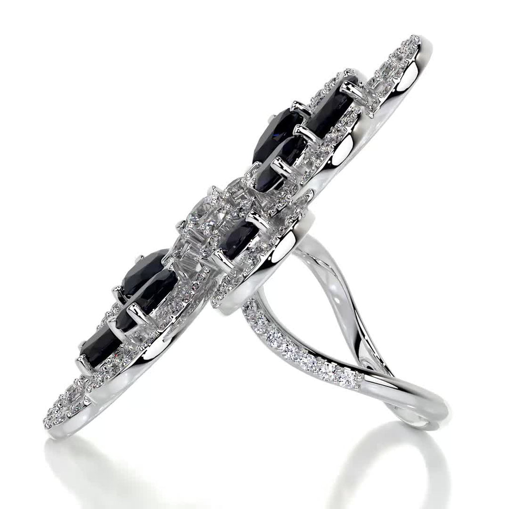 Jayden Fashion Gemstones & Diamonds Ring   (4.55 Carat) -18K White Gold (RTS)