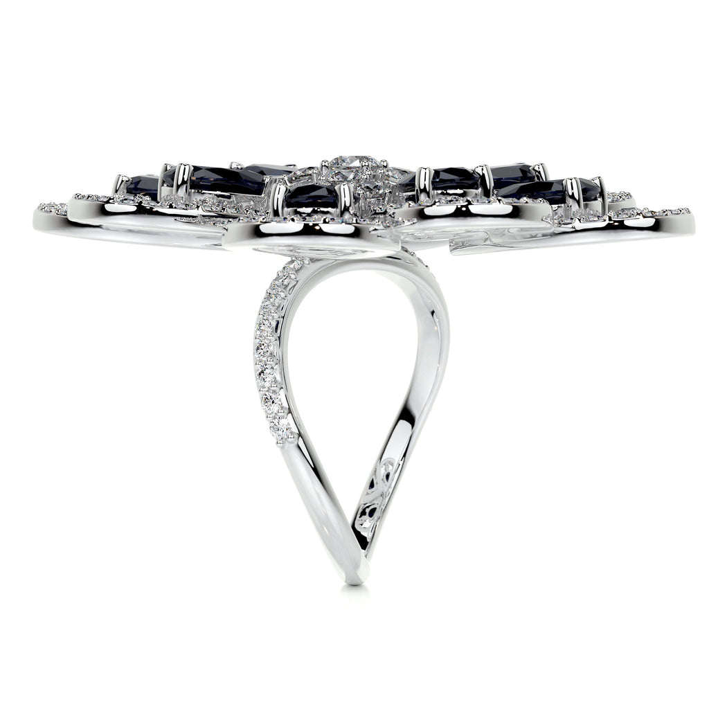 Jayden Fashion Gemstones & Diamonds Ring   (4.55 Carat) -18K White Gold (RTS)