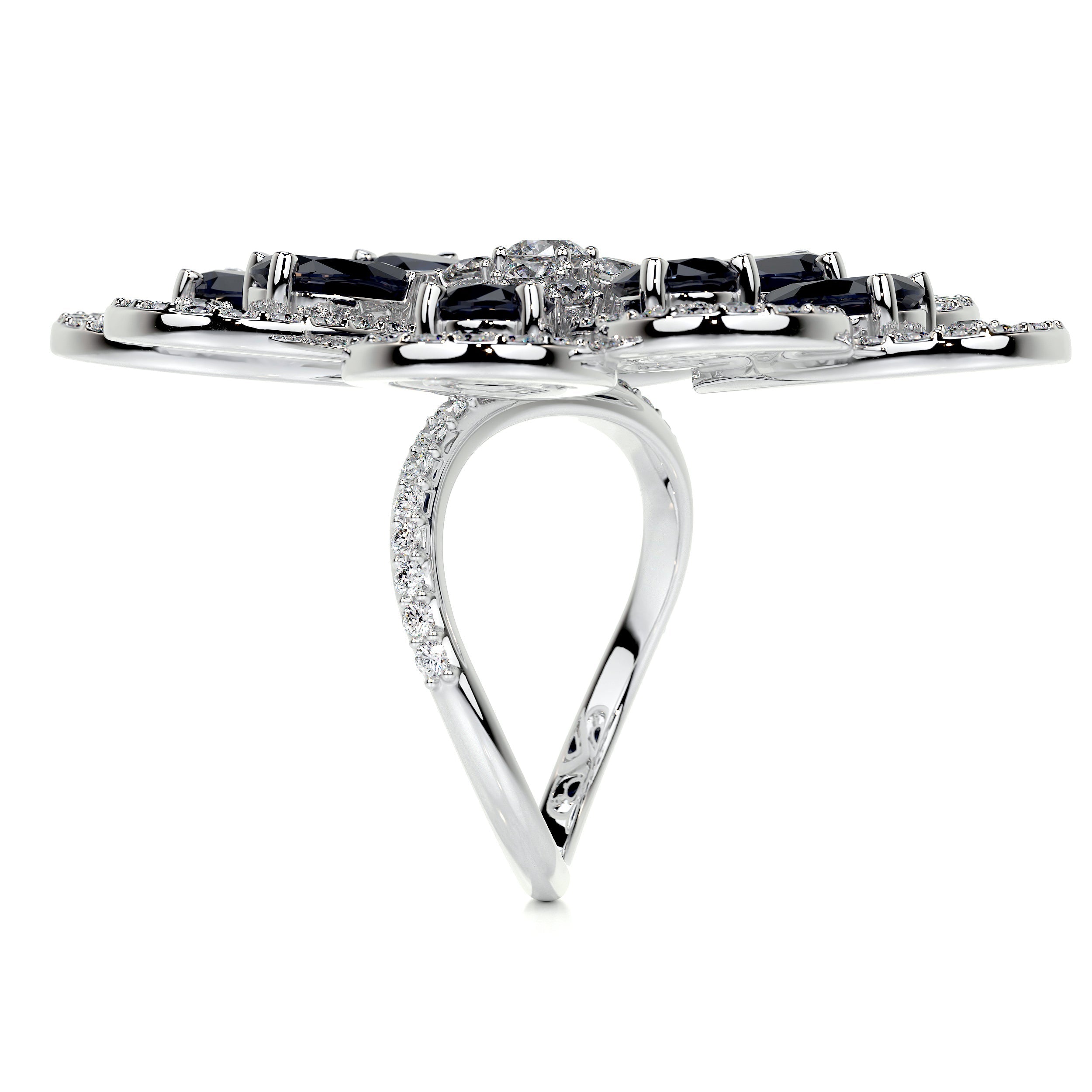 Jayden Fashion Gemstones & Diamonds Ring   (4.55 Carat) -18K White Gold (RTS)