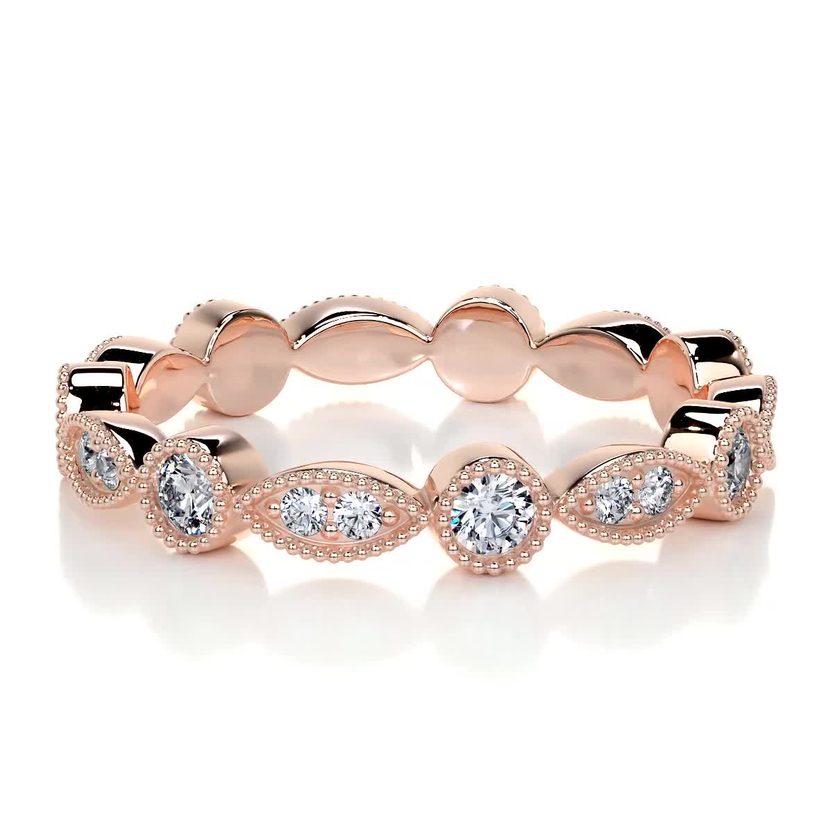 Amelia Lab Grown Eternity Wedding Ring   (0.5 Carat) -14K Rose Gold (RTS)