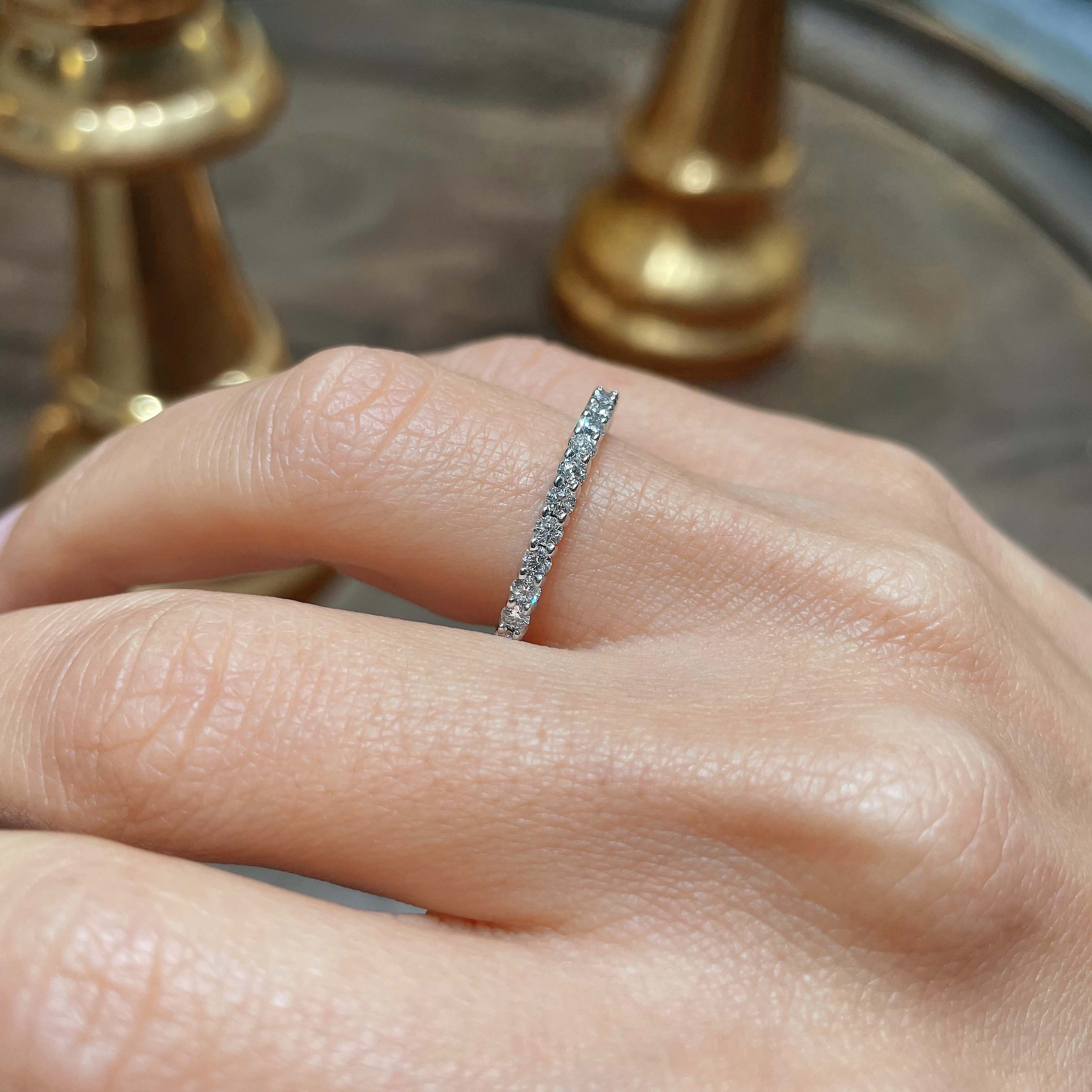 Trinity Eternity Wedding Ring (0.9 Carat) -14K White Gold (RTS) (RTS)