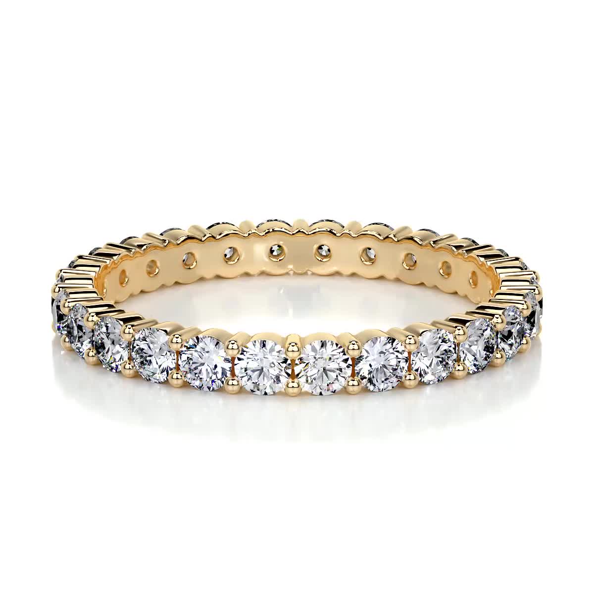 Trinity Lab Grown Eternity Wedding Ring   (0.9 Carat) -18K Yellow Gold (RTS)