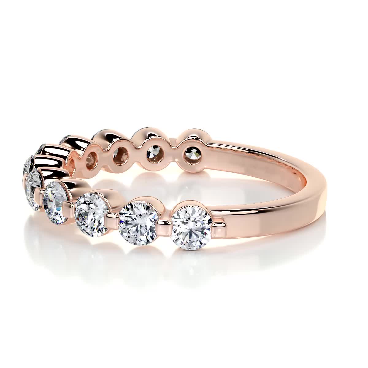 Josie Lab Grown Half-Eternity Wedding Ring   (1 Carat) -14K Rose Gold (RTS)
