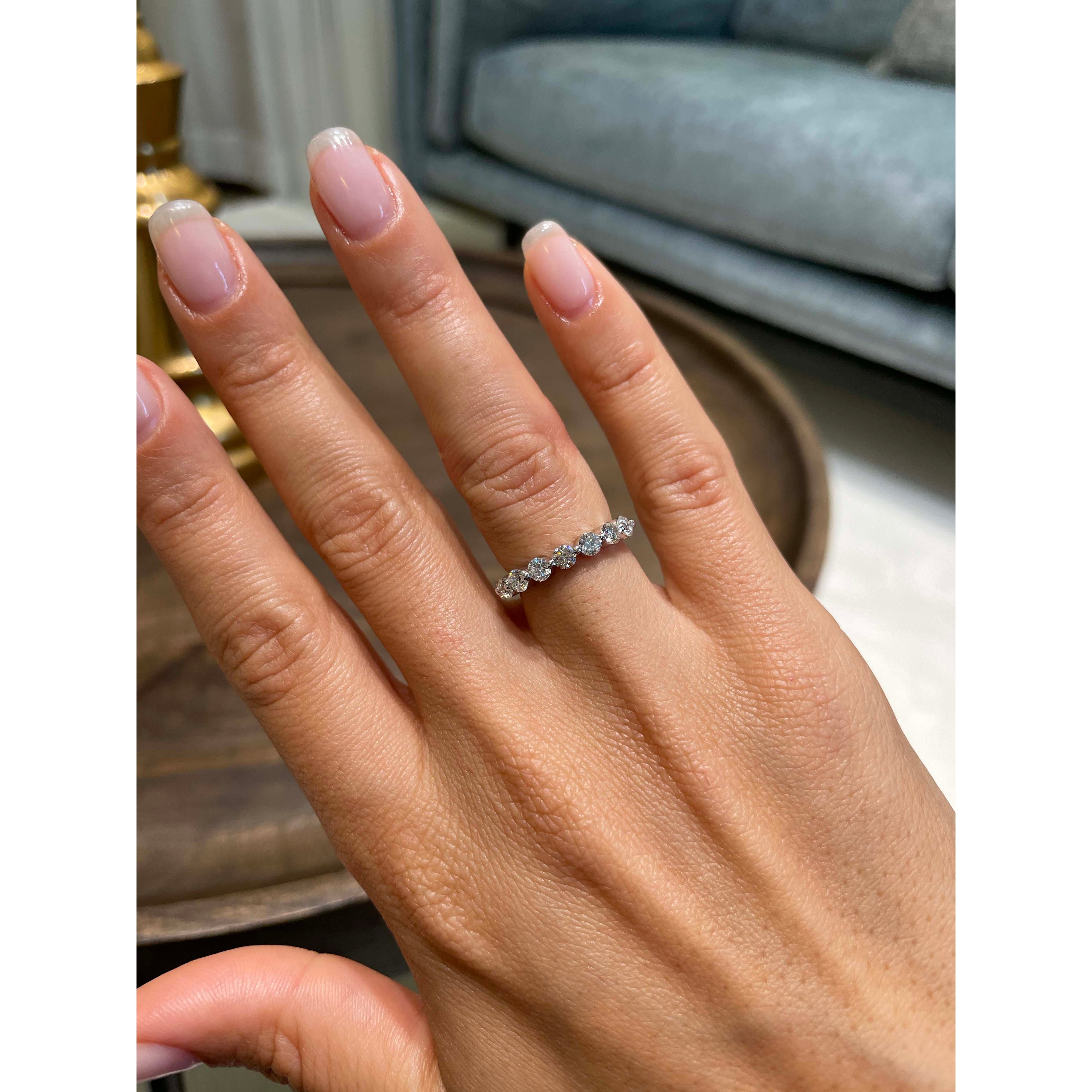 Josie Lab Grown Half-Eternity Wedding Ring   (1 Carat) -Platinum (RTS)