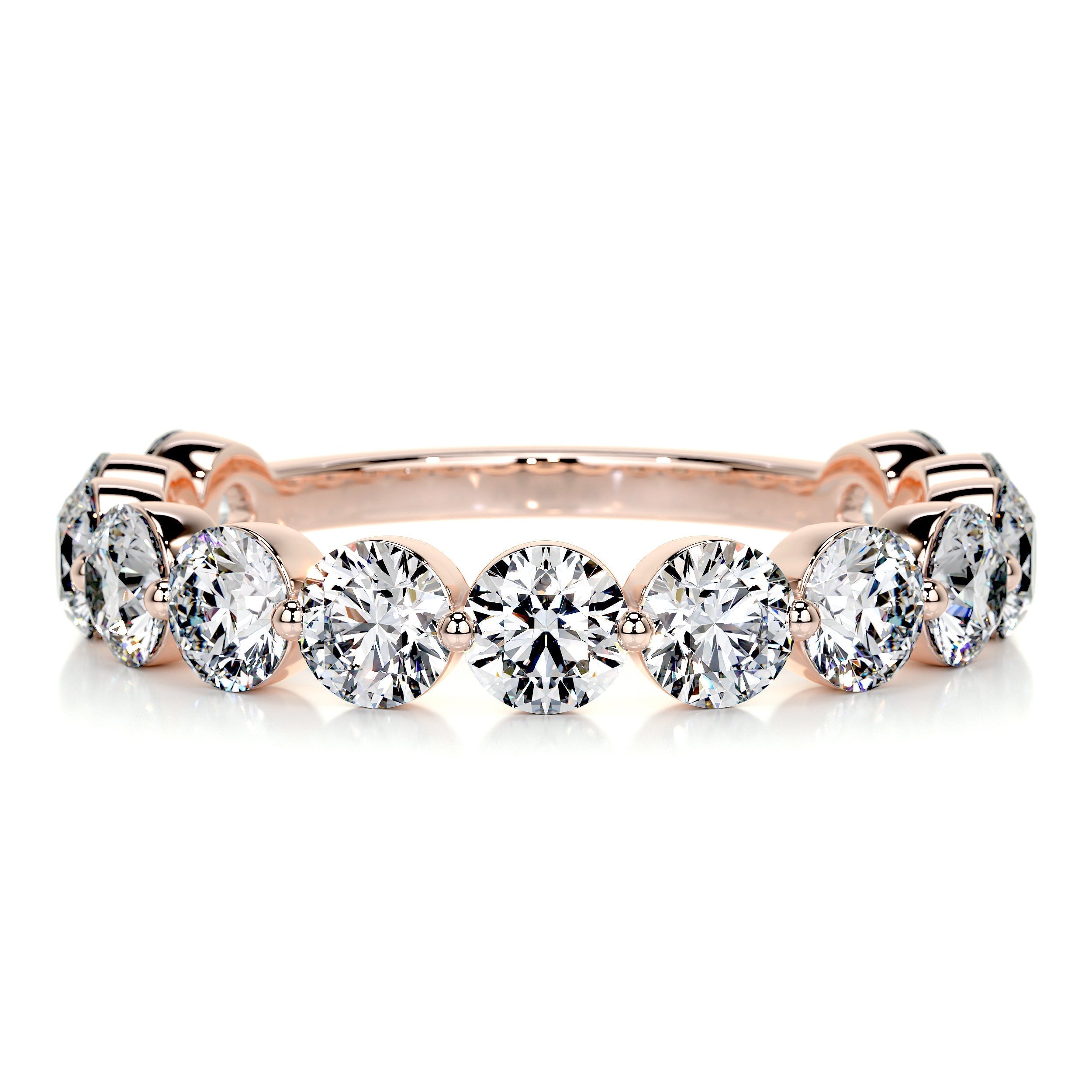 Josie Half-Eternity Wedding Ring   (2 Carat) -14K Rose Gold (RTS)