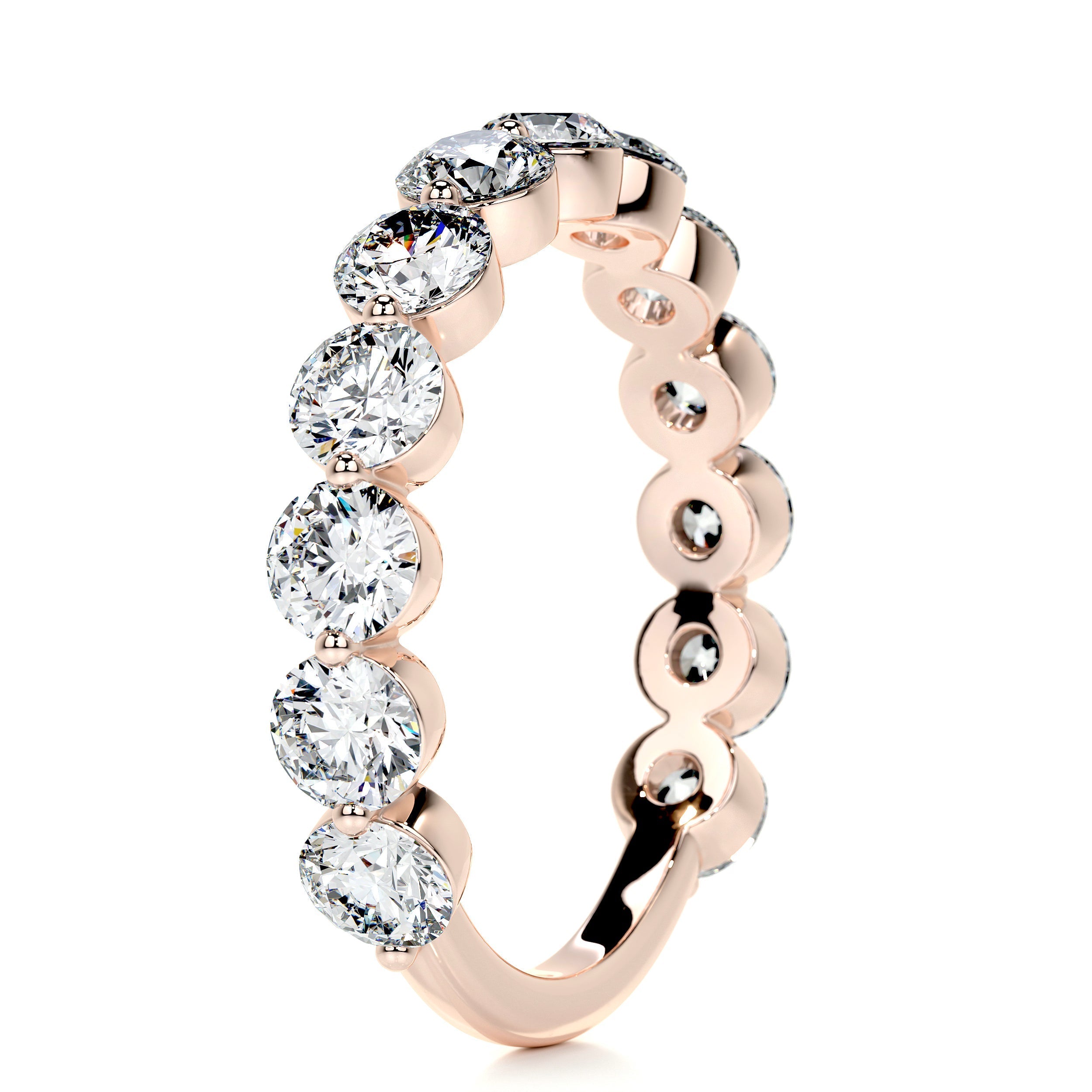 Josie Half-Eternity Wedding Ring   (2 Carat) -14K Rose Gold (RTS)
