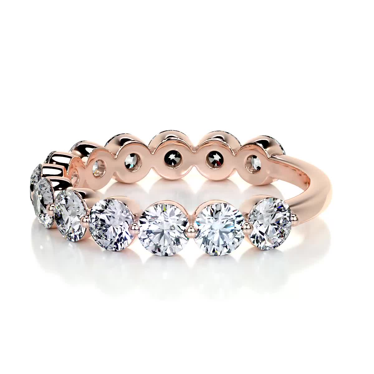 Josie Half-Eternity Wedding Ring   (2 Carat) -14K Rose Gold (RTS)
