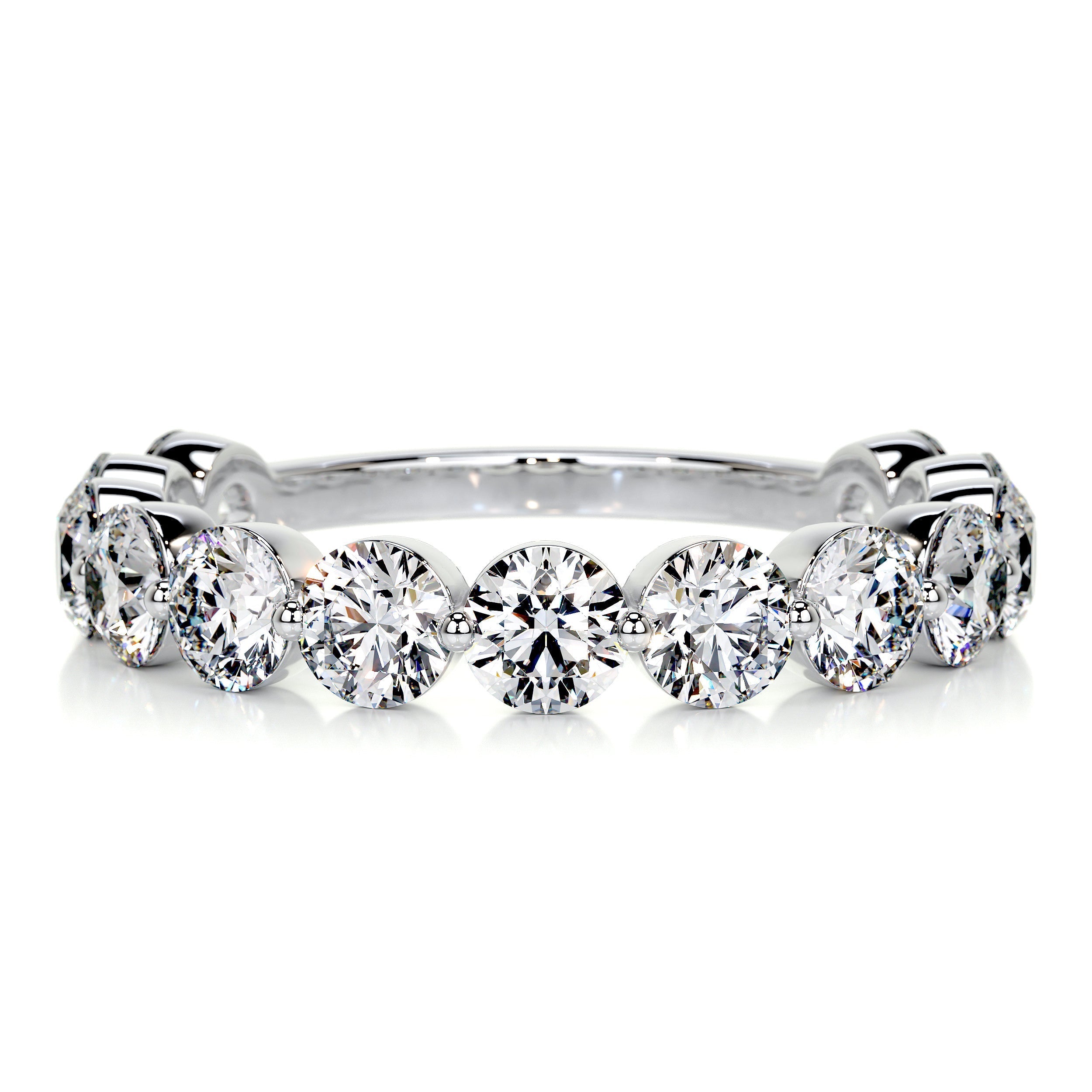 Josie Half-Eternity Wedding Ring   (2 Carat) -14K White Gold (RTS)