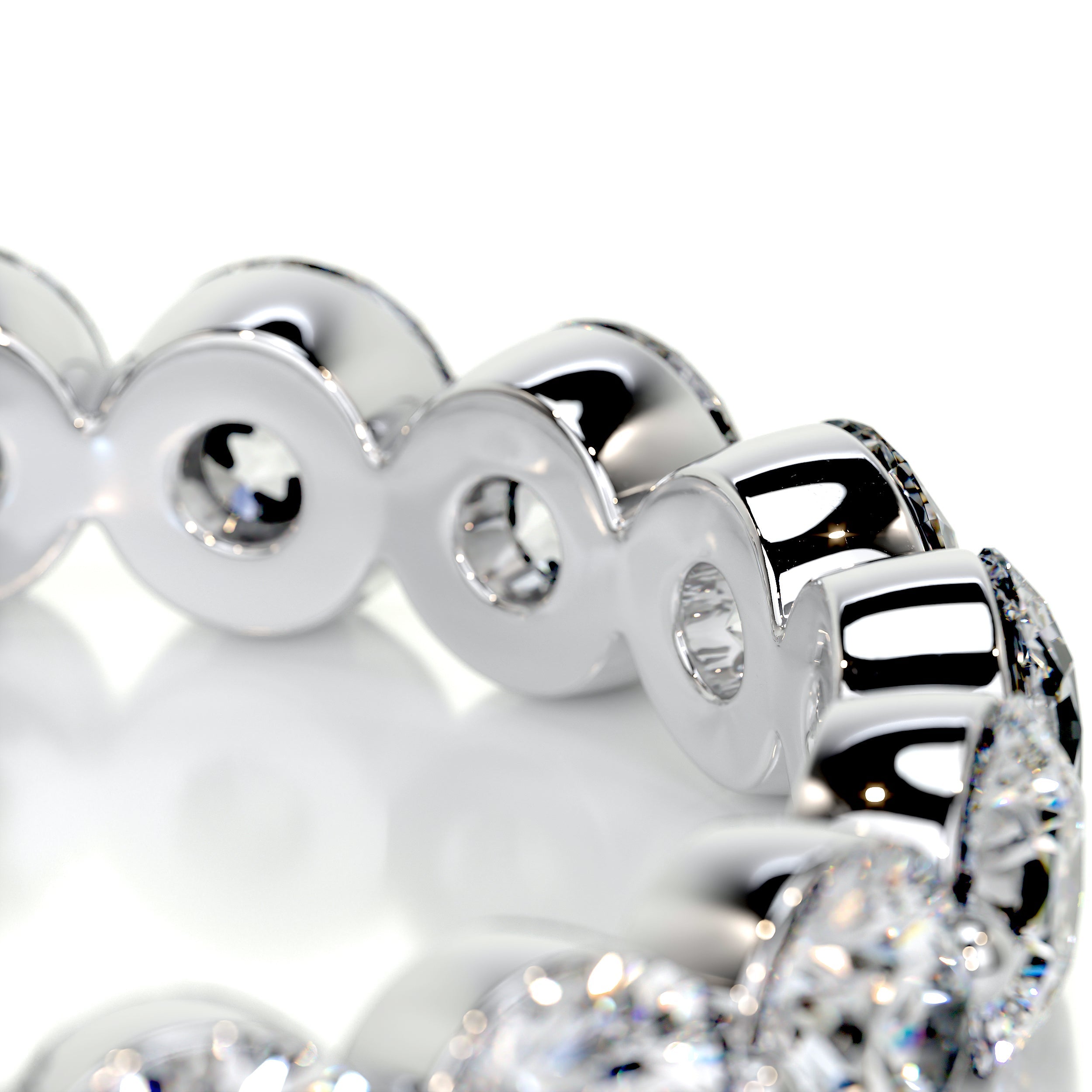 Josie Half-Eternity Wedding Ring   (2 Carat) -14K White Gold (RTS)
