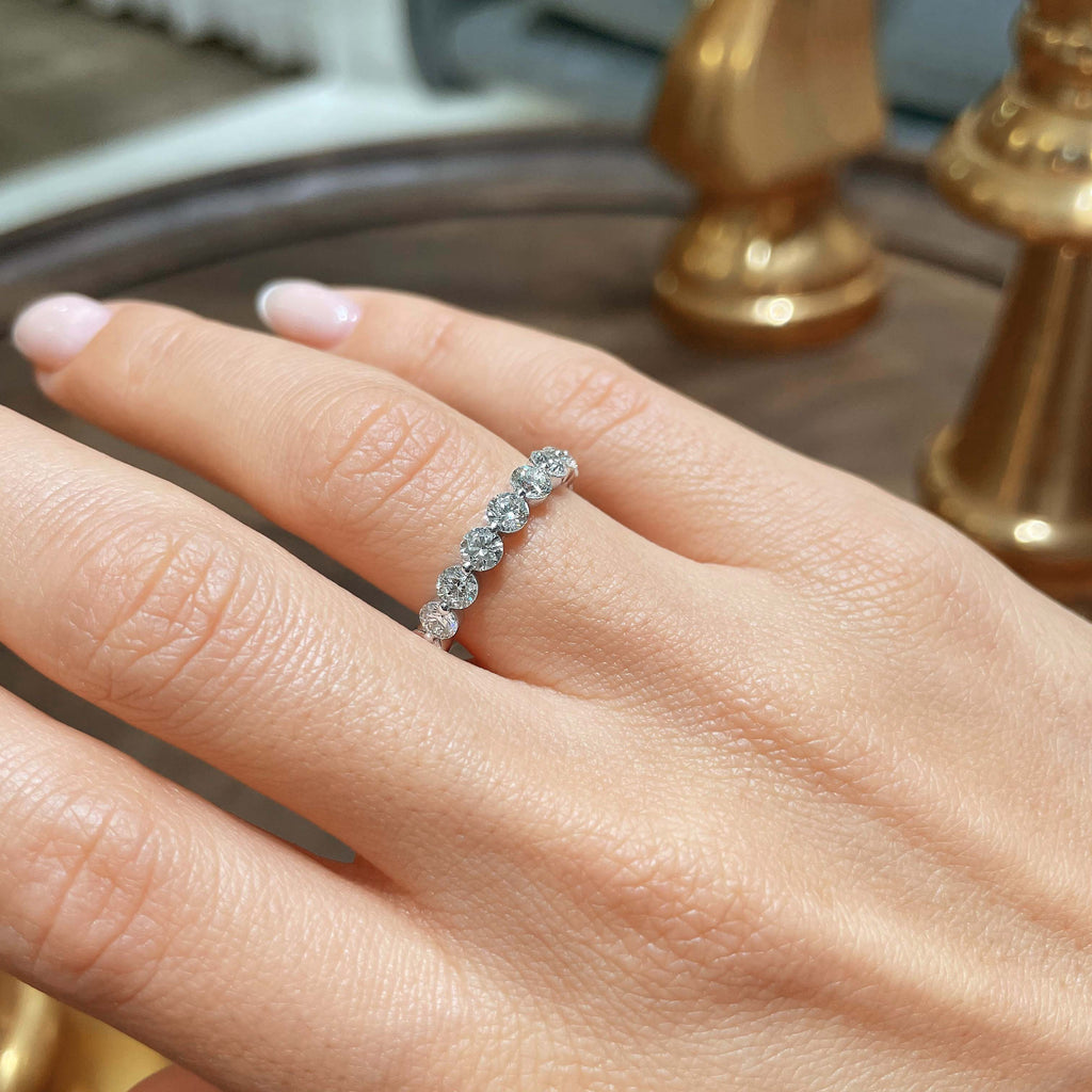 Josie Half-Eternity Wedding Ring   (2 Carat) -14K White Gold (RTS)
