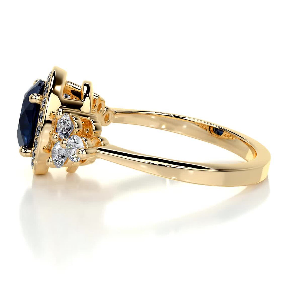 Ivy Gemstone & Diamonds Ring   (2 Carat) -18K Yellow Gold (RTS)