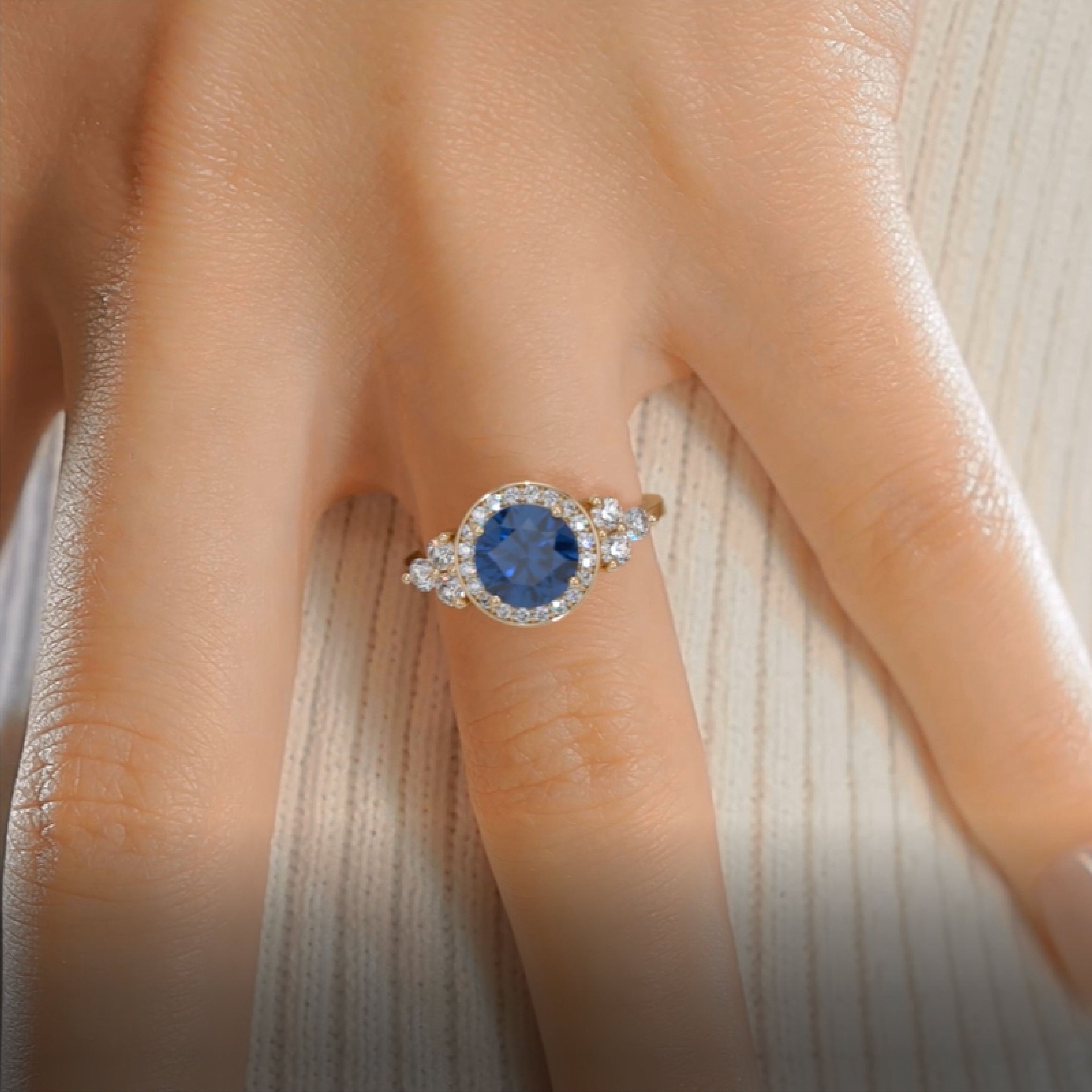 Ivy Gemstone & Diamonds Ring   (2 Carat) -18K Yellow Gold (RTS)