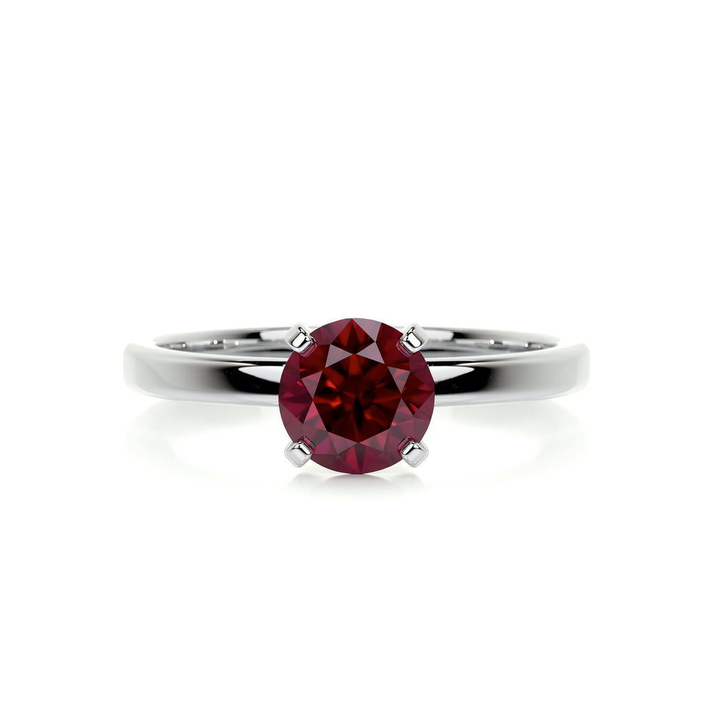 Jessica Gemstone Ring   (0.8 Carat) -14K White Gold (RTS)