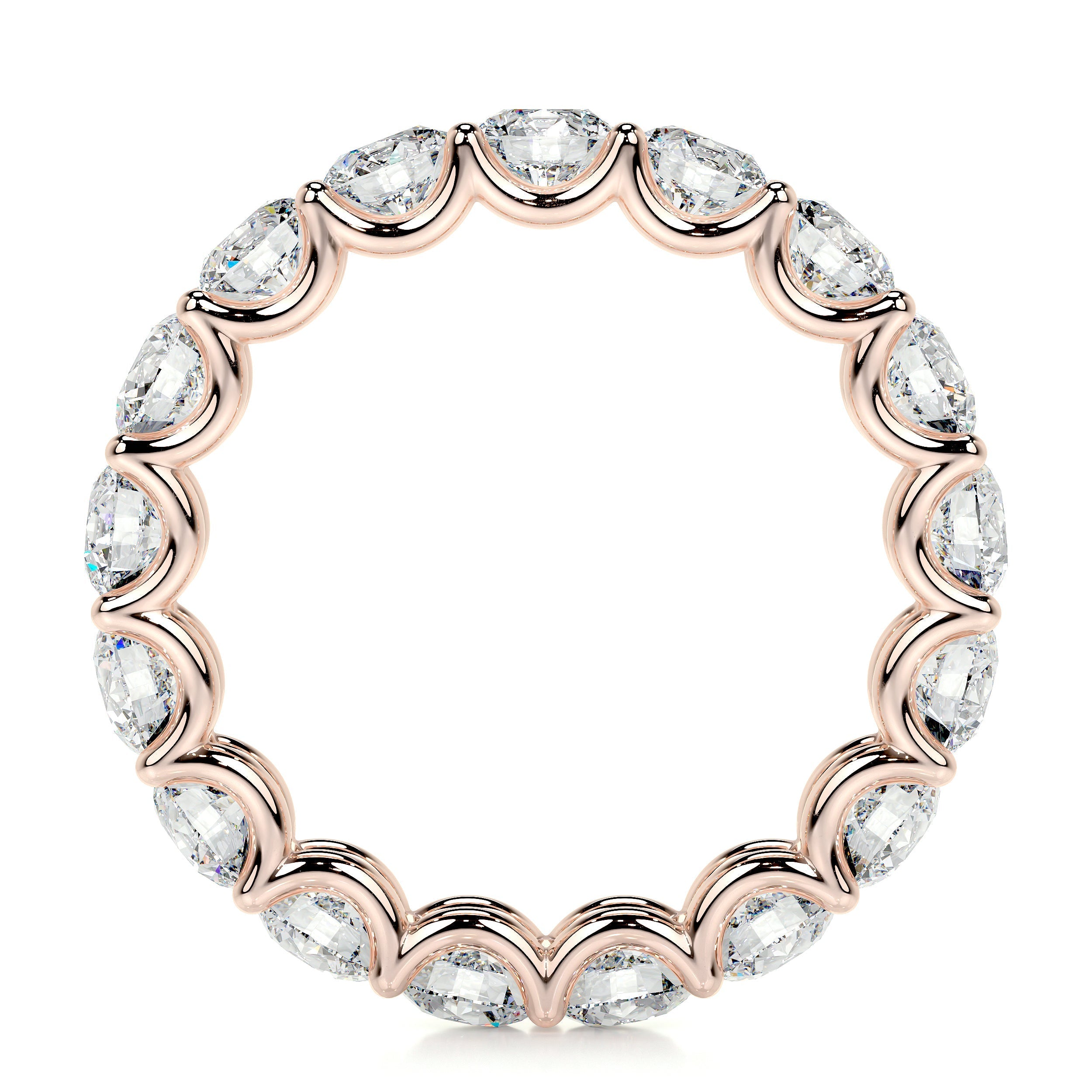 Trinity Lab Grown Eternity Wedding Ring -14K Rose Gold (RTS)