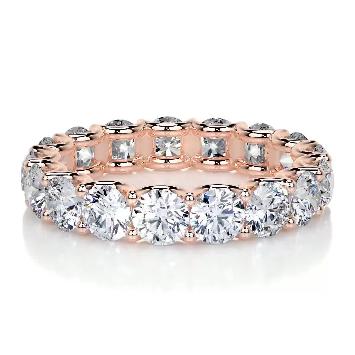 Trinity Lab Grown Eternity Wedding Ring -14K Rose Gold (RTS)