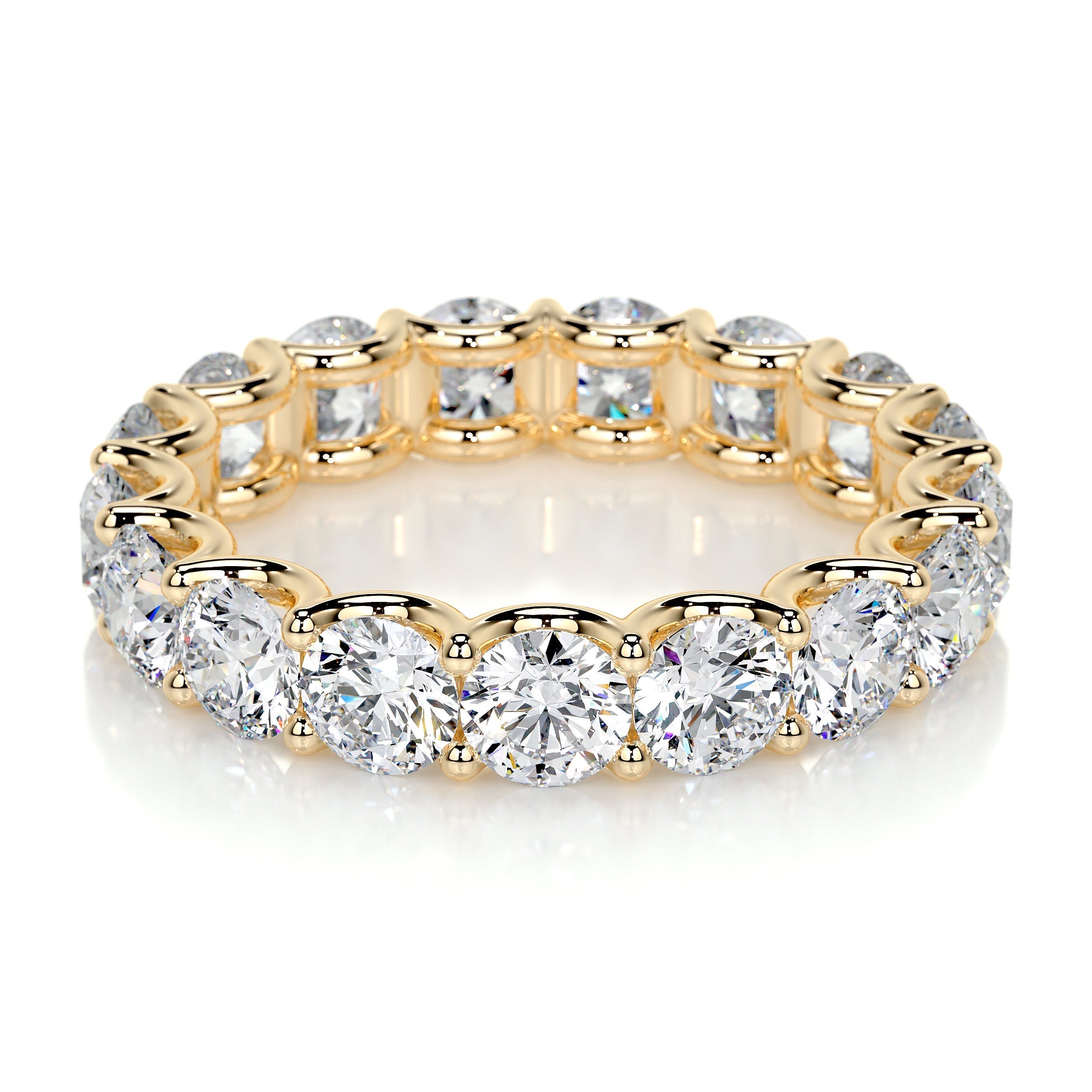 Trinity Moissanite Eternity Wedding Ring -18K Yellow Gold (RTS)