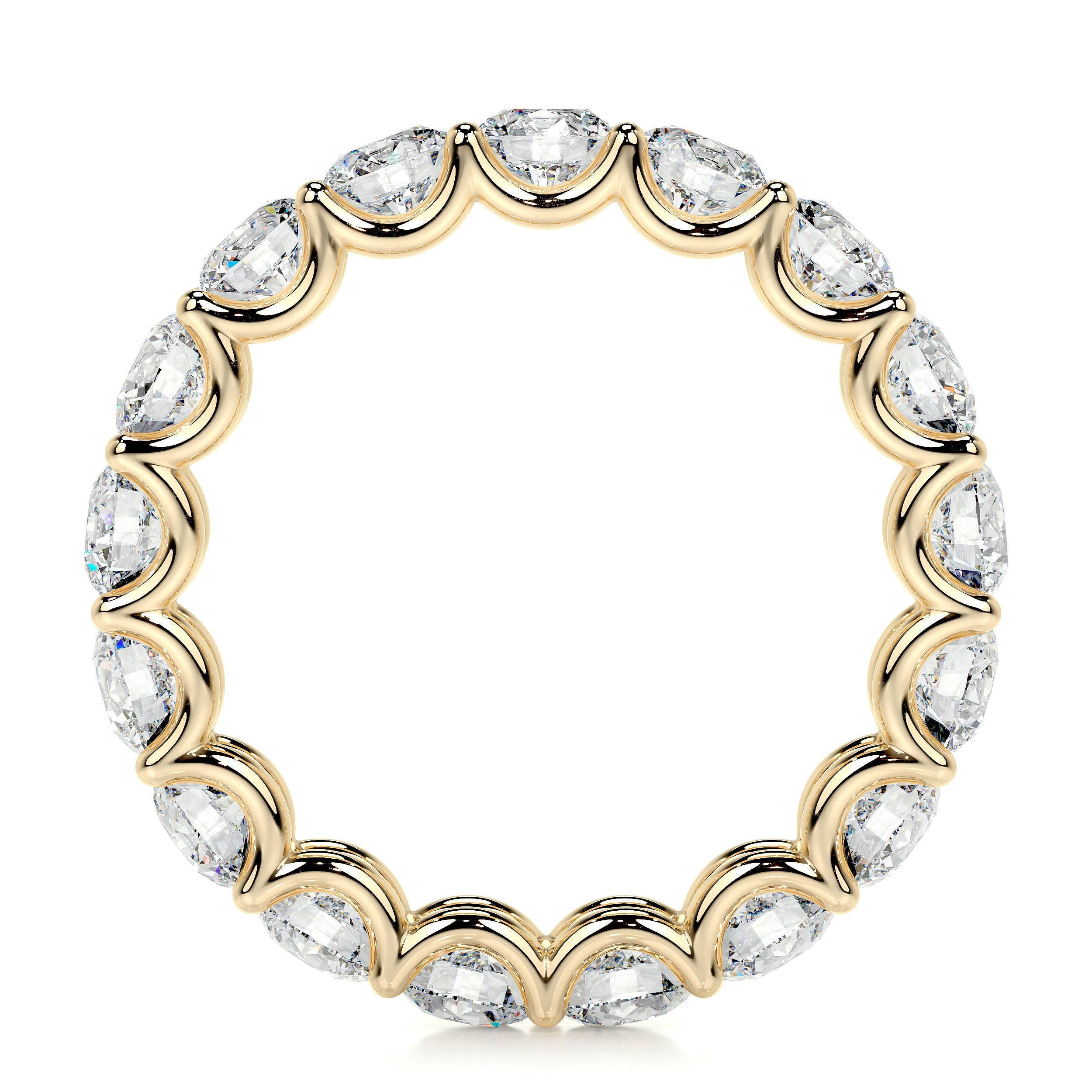 Trinity Moissanite Eternity Wedding Ring -18K Yellow Gold (RTS)