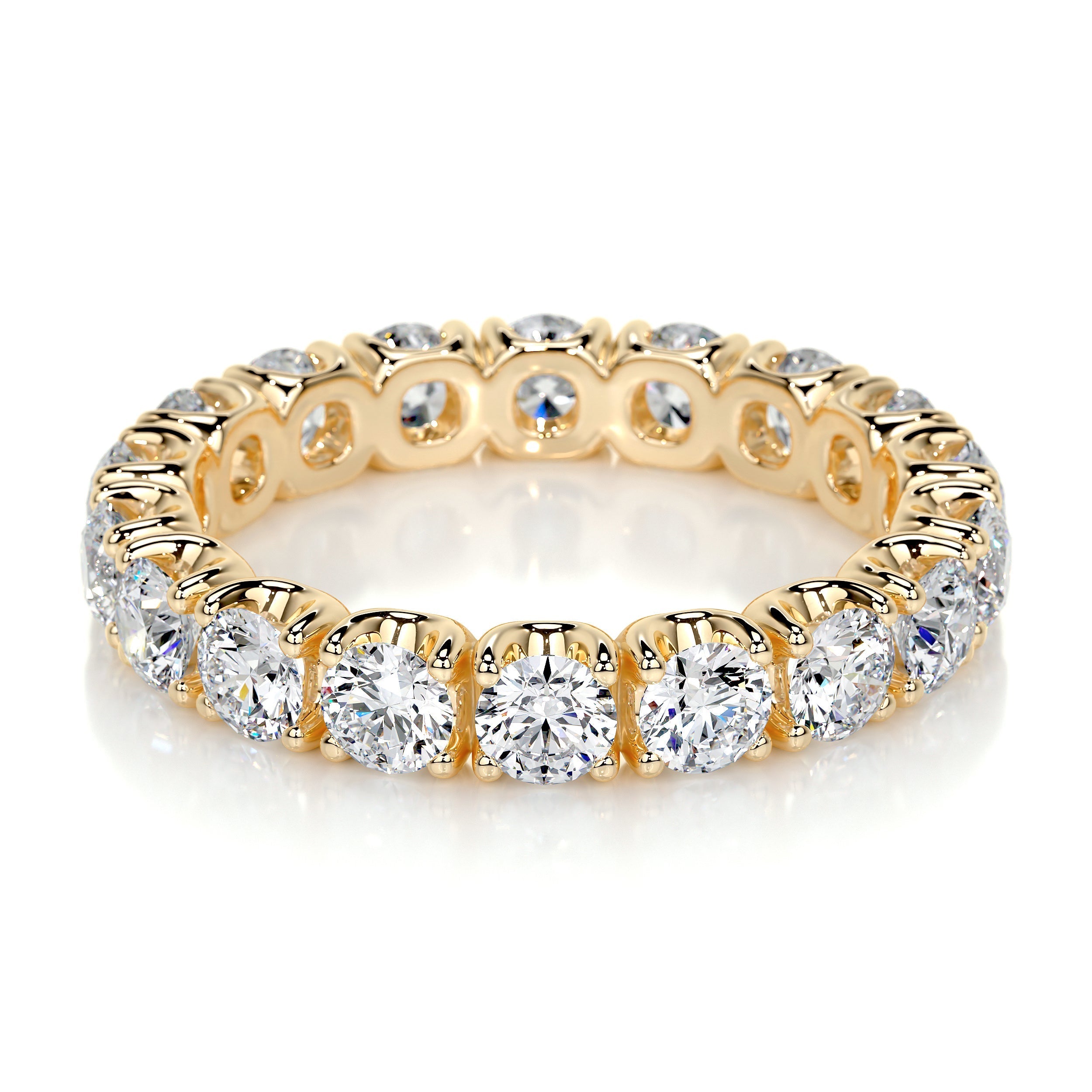 Trinity Lab Grown Eternity Wedding Ring   (2.4 Carat) -18K Yellow Gold (RTS)