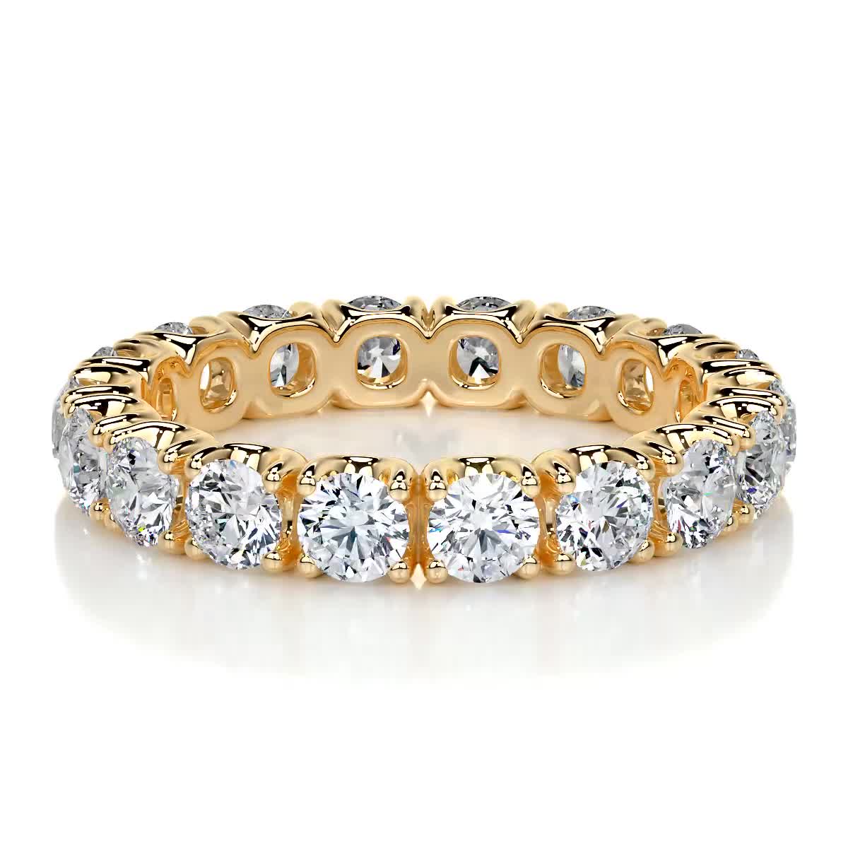 Trinity Lab Grown Eternity Wedding Ring   (2.4 Carat) -18K Yellow Gold (RTS)