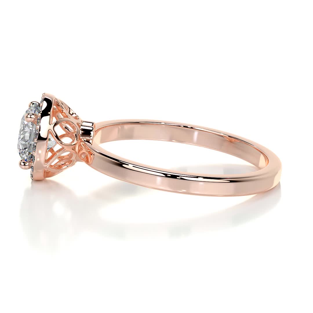 Anne Moissanite & Diamond Ring -14K Rose Gold (RTS)