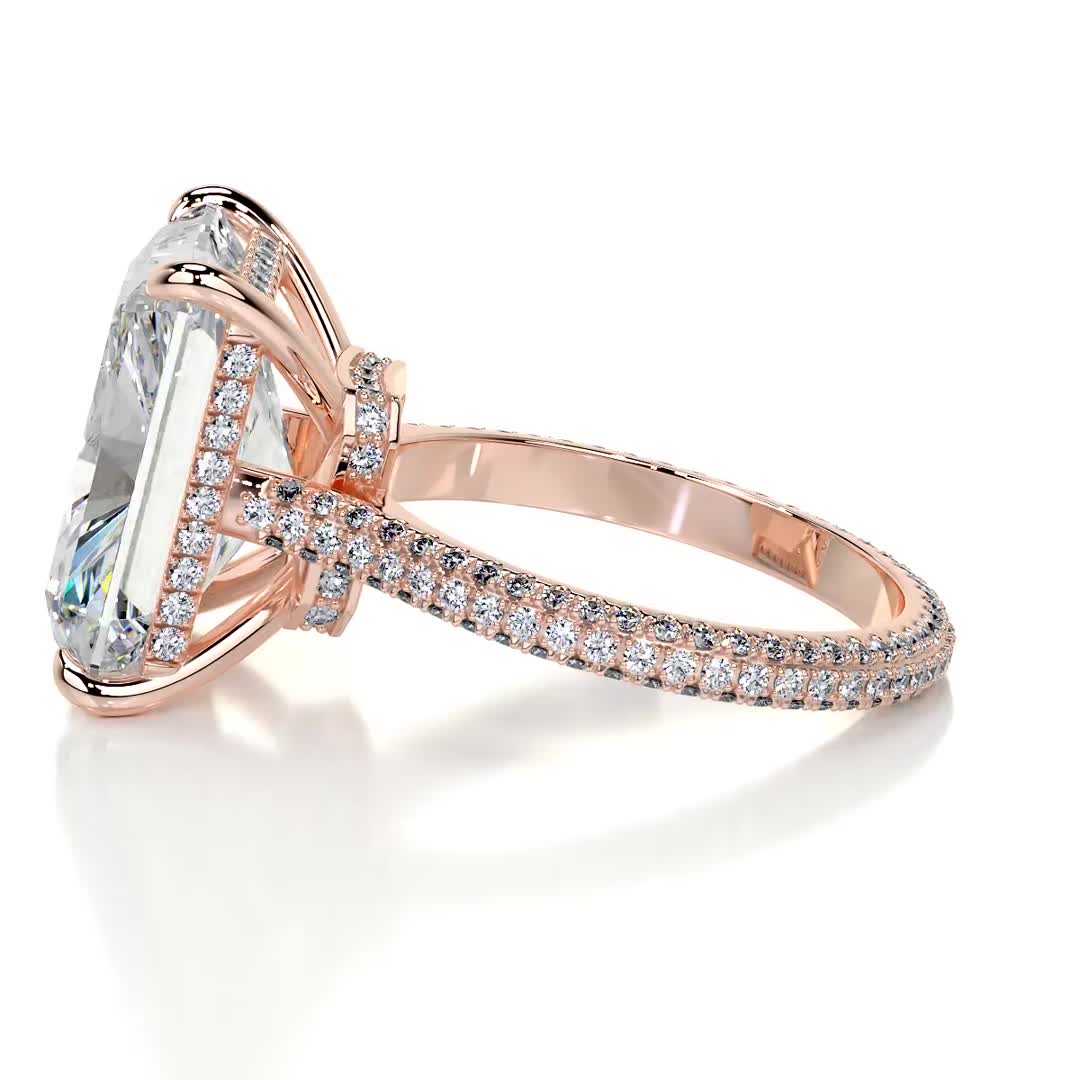Cher Moissanite & Diamond Ring -14K Rose Gold (RTS)