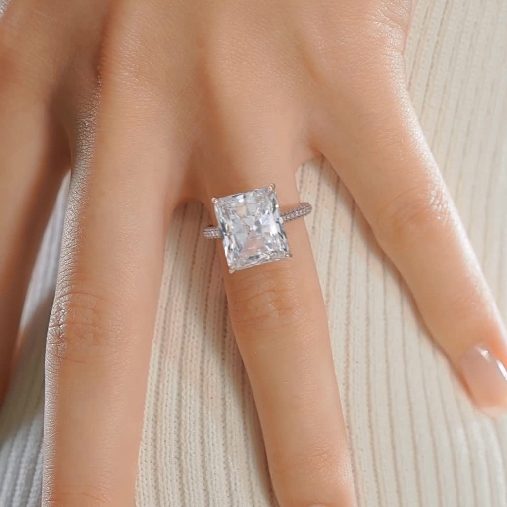 Cher Moissanite & Diamond Ring -14K Rose Gold (RTS)