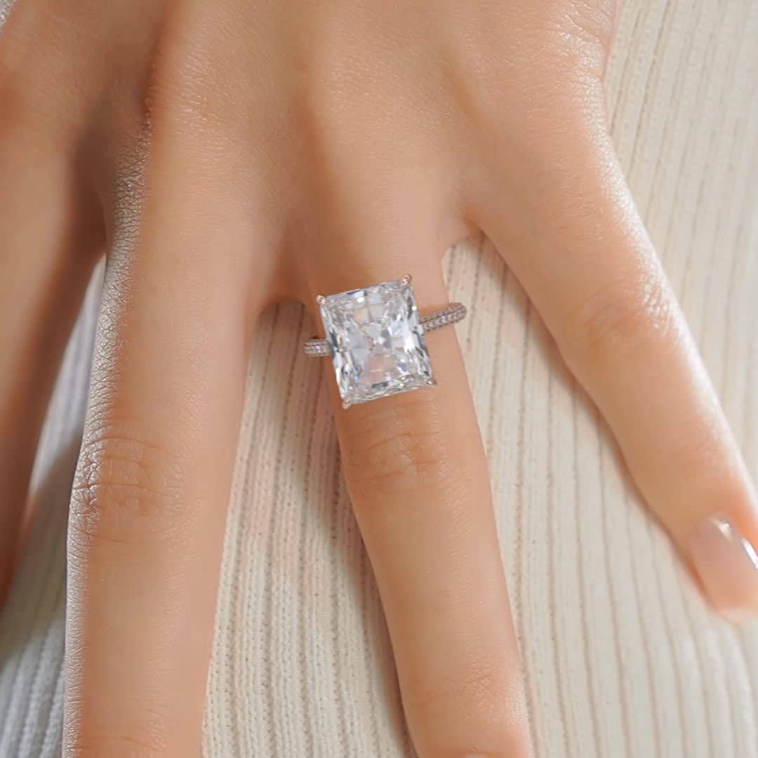Cher Moissanite & Diamond Ring -14K Rose Gold (RTS)